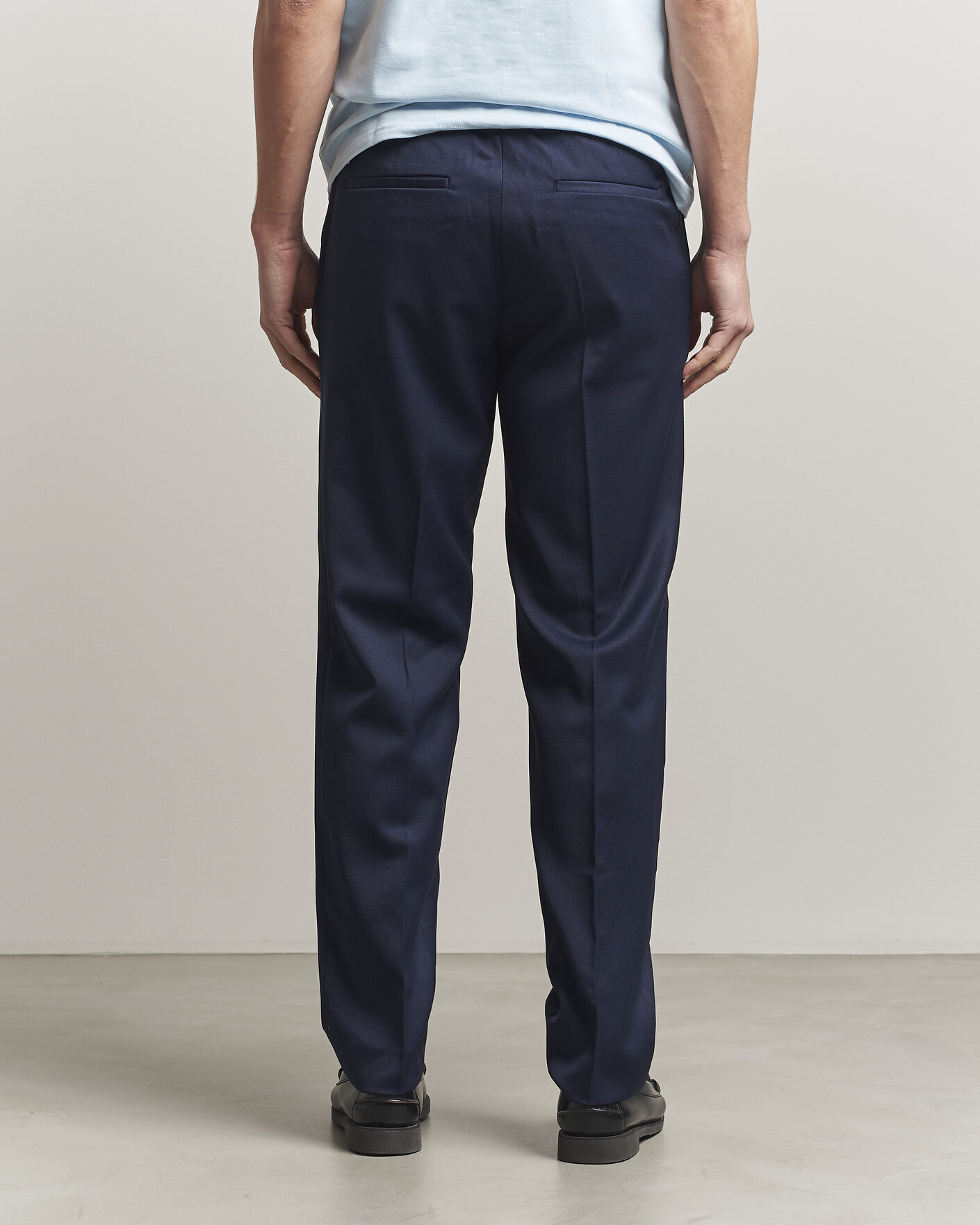 Homme | Pantalons | Filippa K | Theo Relaxed Wool Trousers Ink Navy