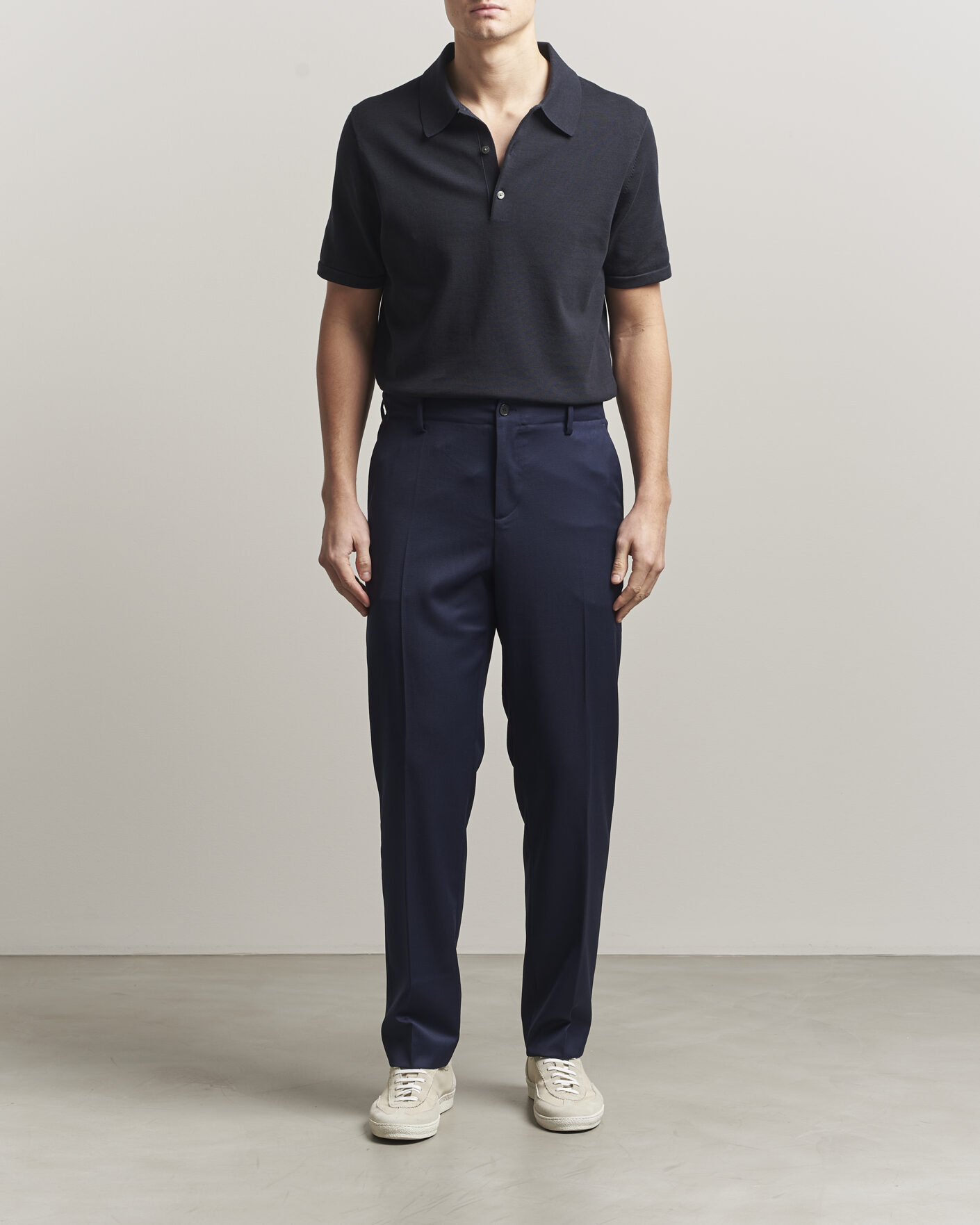 Homme | Pantalons | Filippa K | Troy Tailored Drawstring Trousers Ink Navy