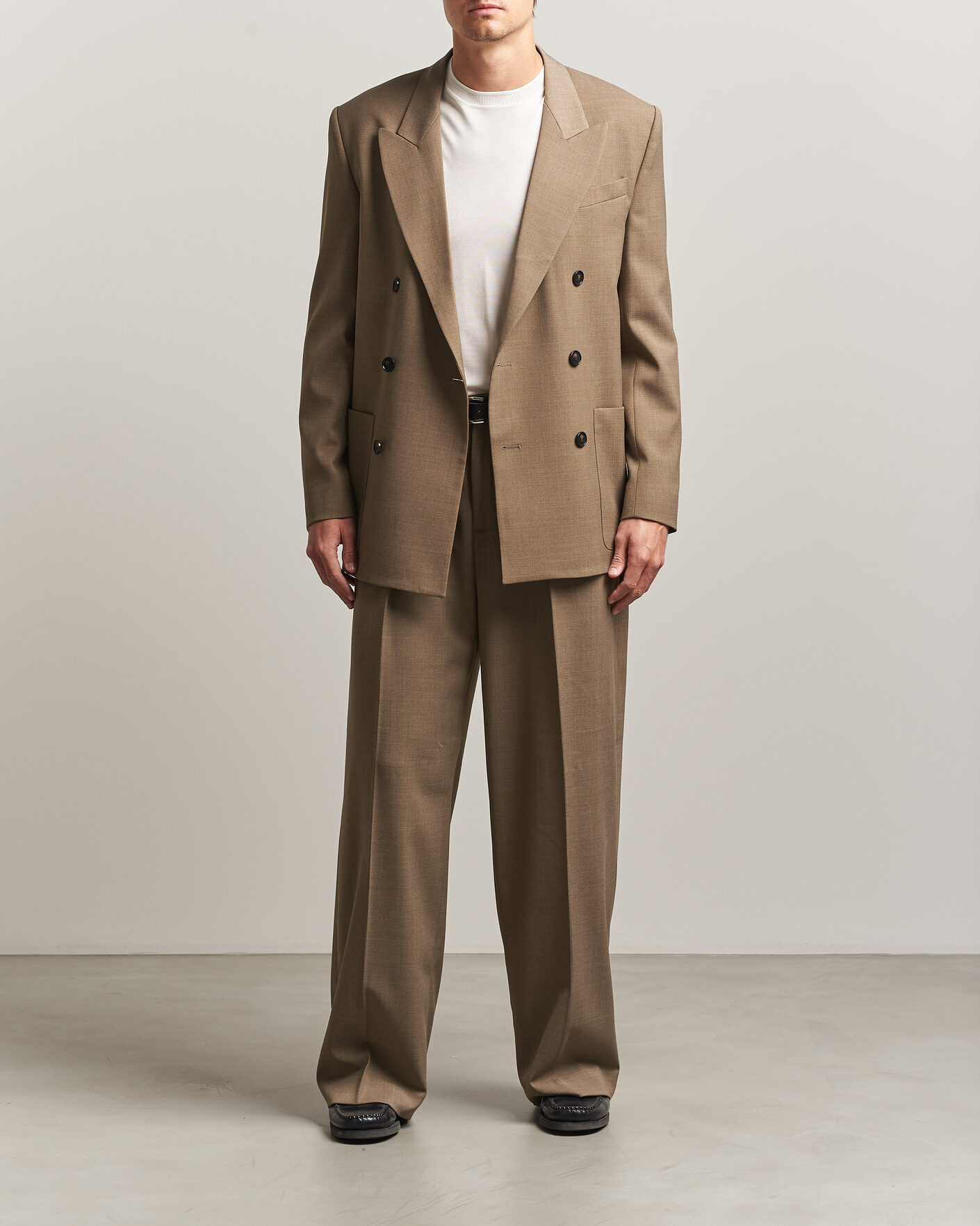 Homme | Pantalons | Filippa K | Milo Wide Wool Trousers Light Driftwood