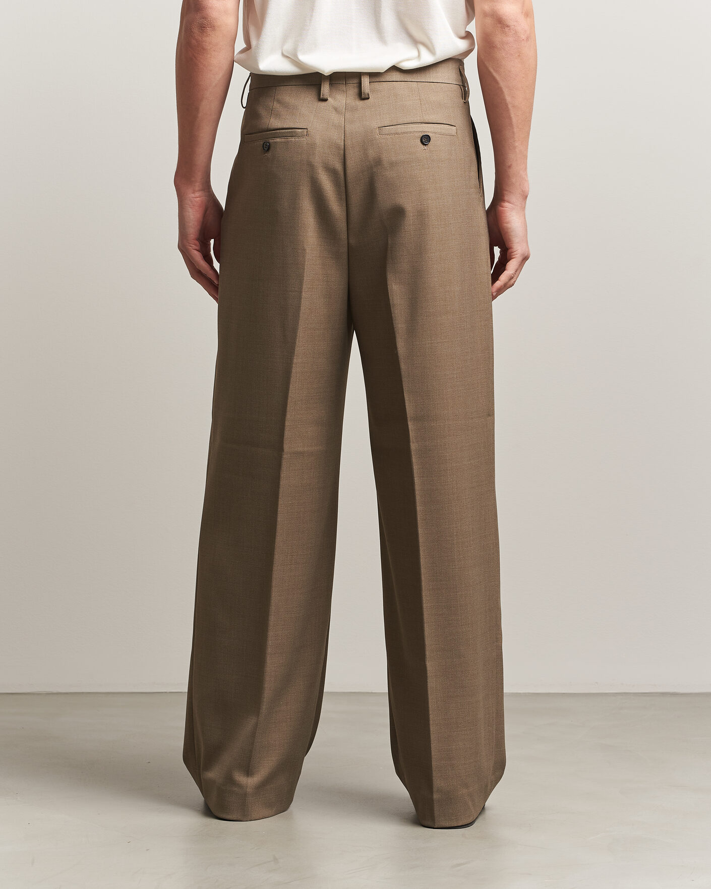 Homme | Pantalons | Filippa K | Milo Wide Wool Trousers Light Driftwood