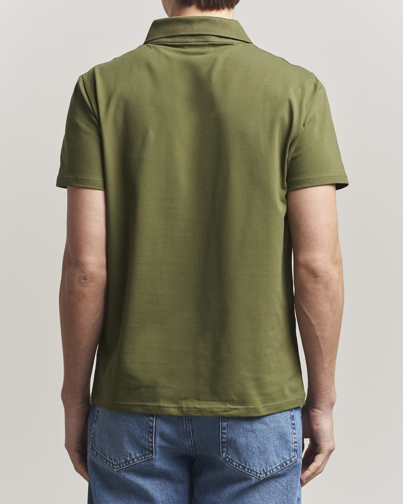 Homme | Polos | Filippa K | Soft Lycra Polo T-Shirt Laurel Green