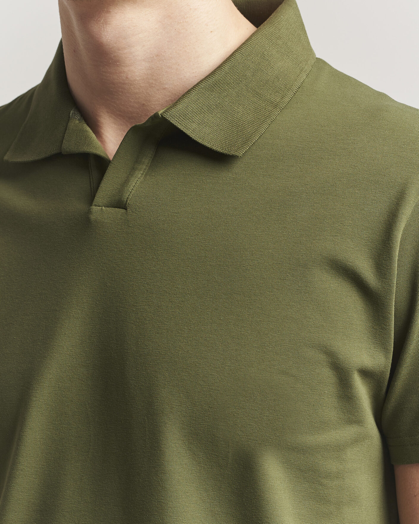 Homme | Polos | Filippa K | Soft Lycra Polo T-Shirt Laurel Green