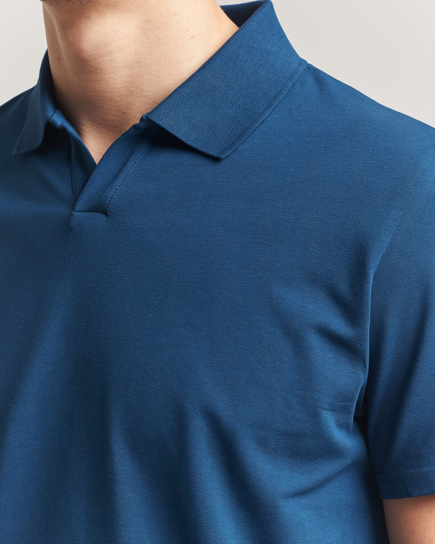 Homme | Polos | Filippa K | Soft Lycra Polo T-Shirt Night Teal