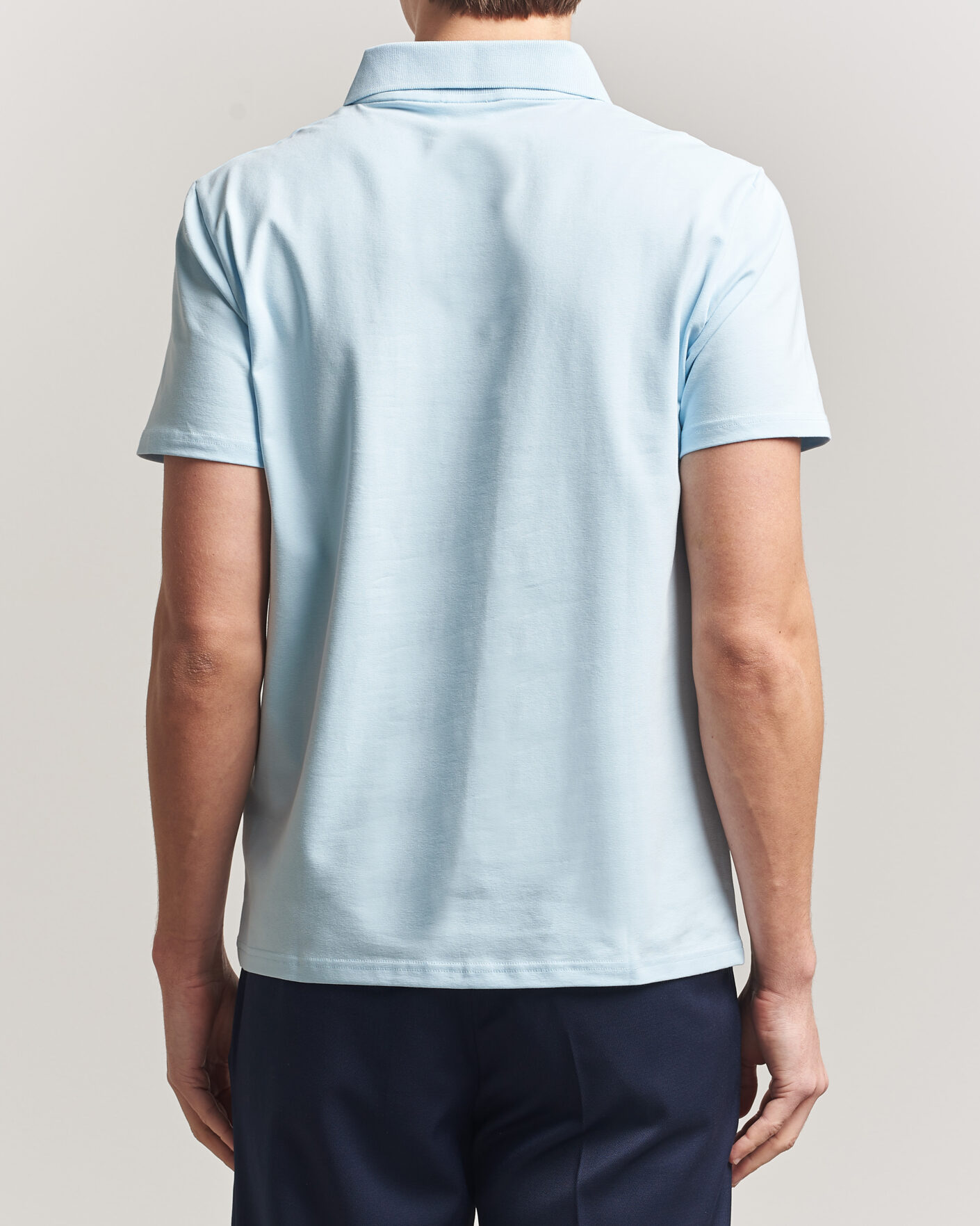 Homme | Polos | Filippa K | Soft Lycra Polo T-Shirt Frost Blue