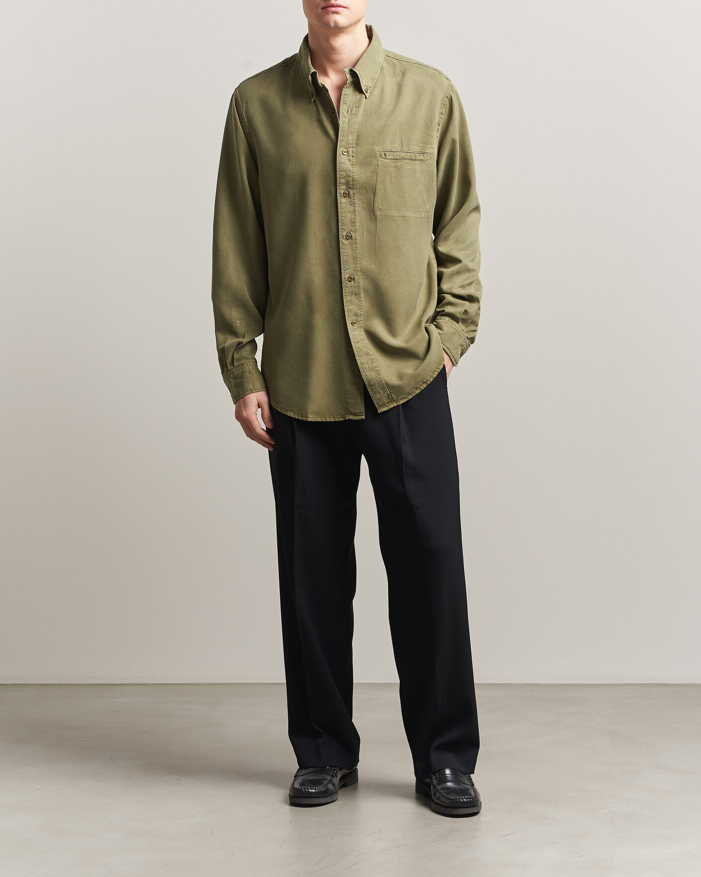 Homme | Chemises | Filippa K | Zack Lyocell Shirt Laurel Green