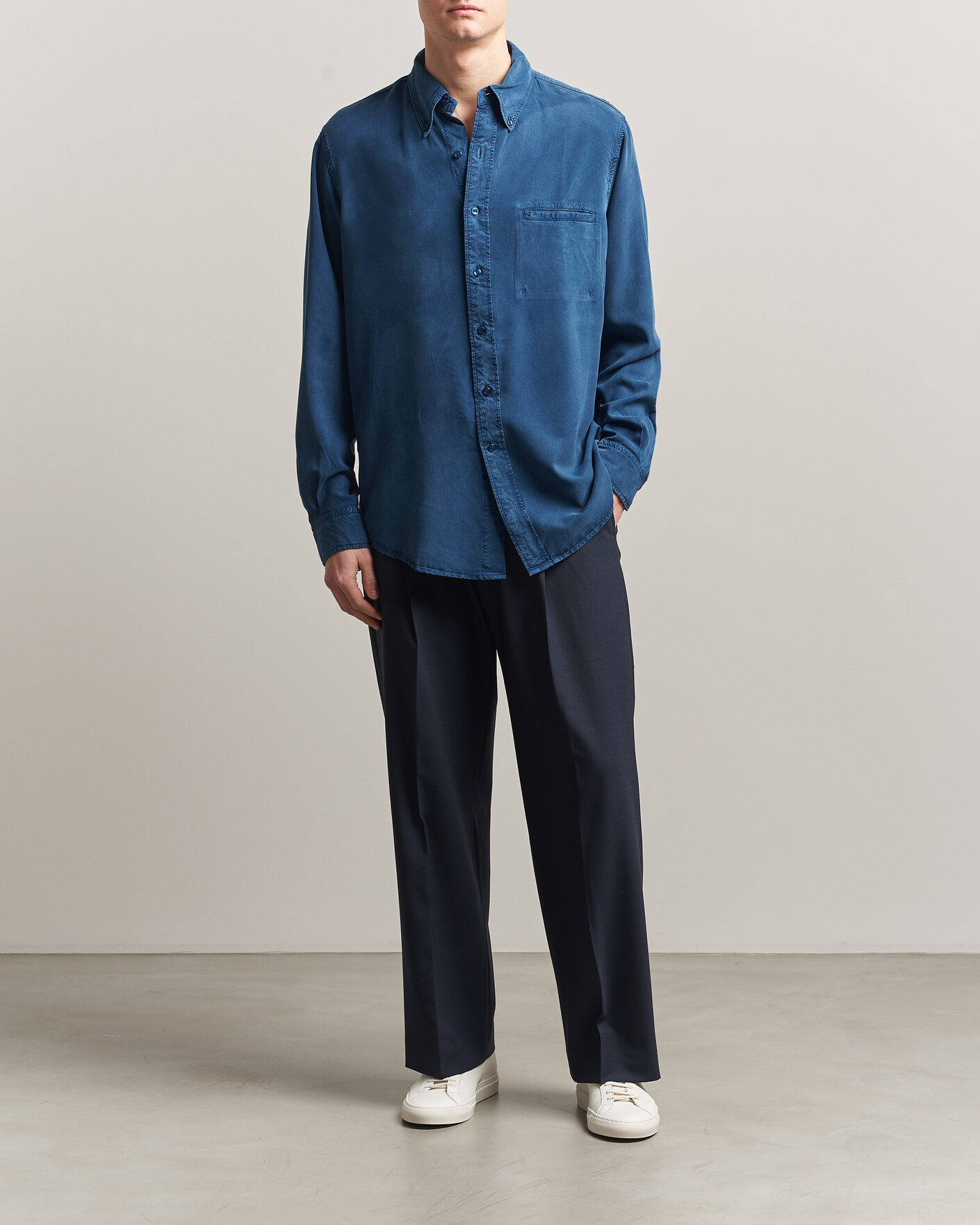 Homme | Chemises | Filippa K | Zack Lyocell Shirt Night Teal