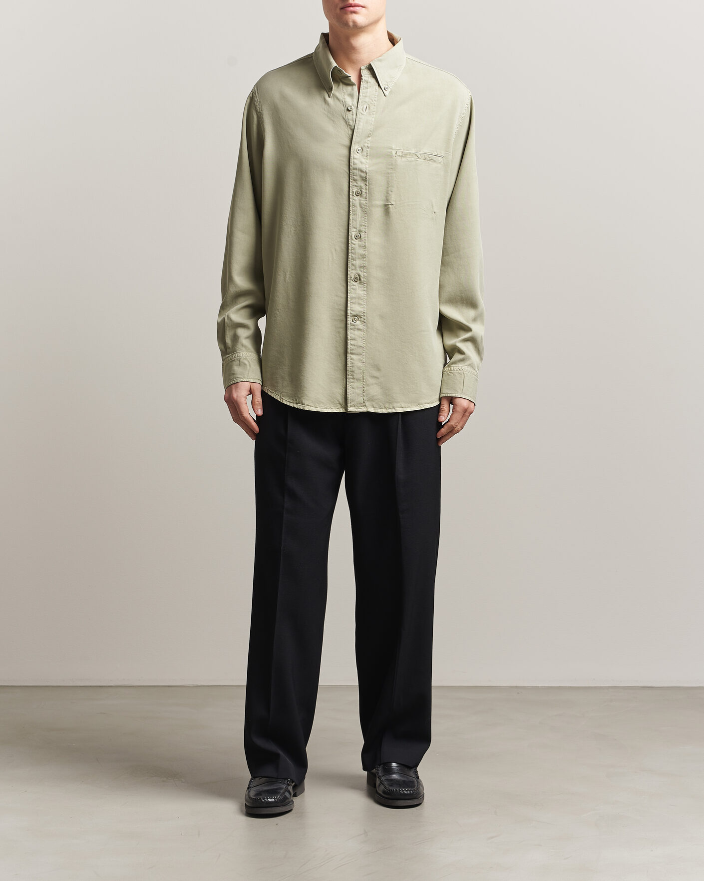 Homme | Chemises | Filippa K | Zack Lyocell Shirt Light Green