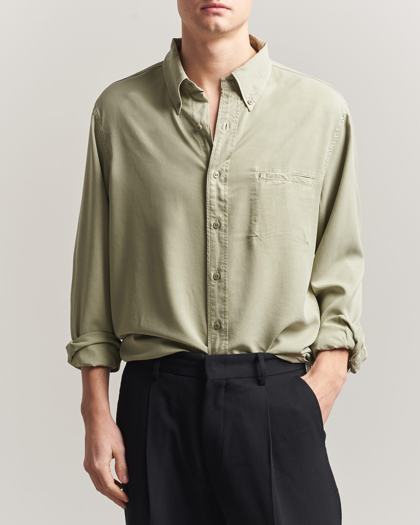 Homme | Chemises | Filippa K | Zack Lyocell Shirt Light Green