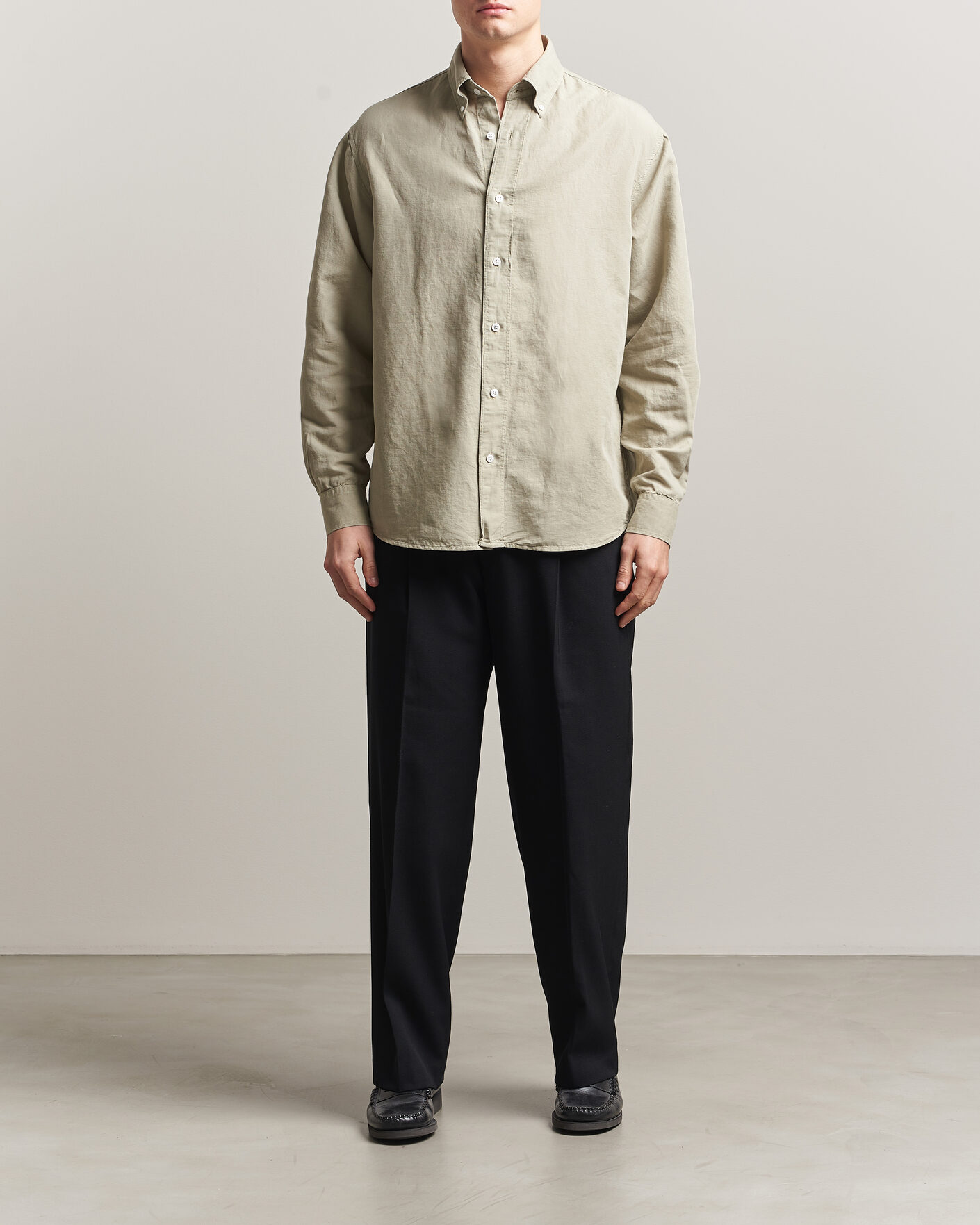 Homme | Chemises | Filippa K | Relaxed Cotton/Linen Shirt Light Green