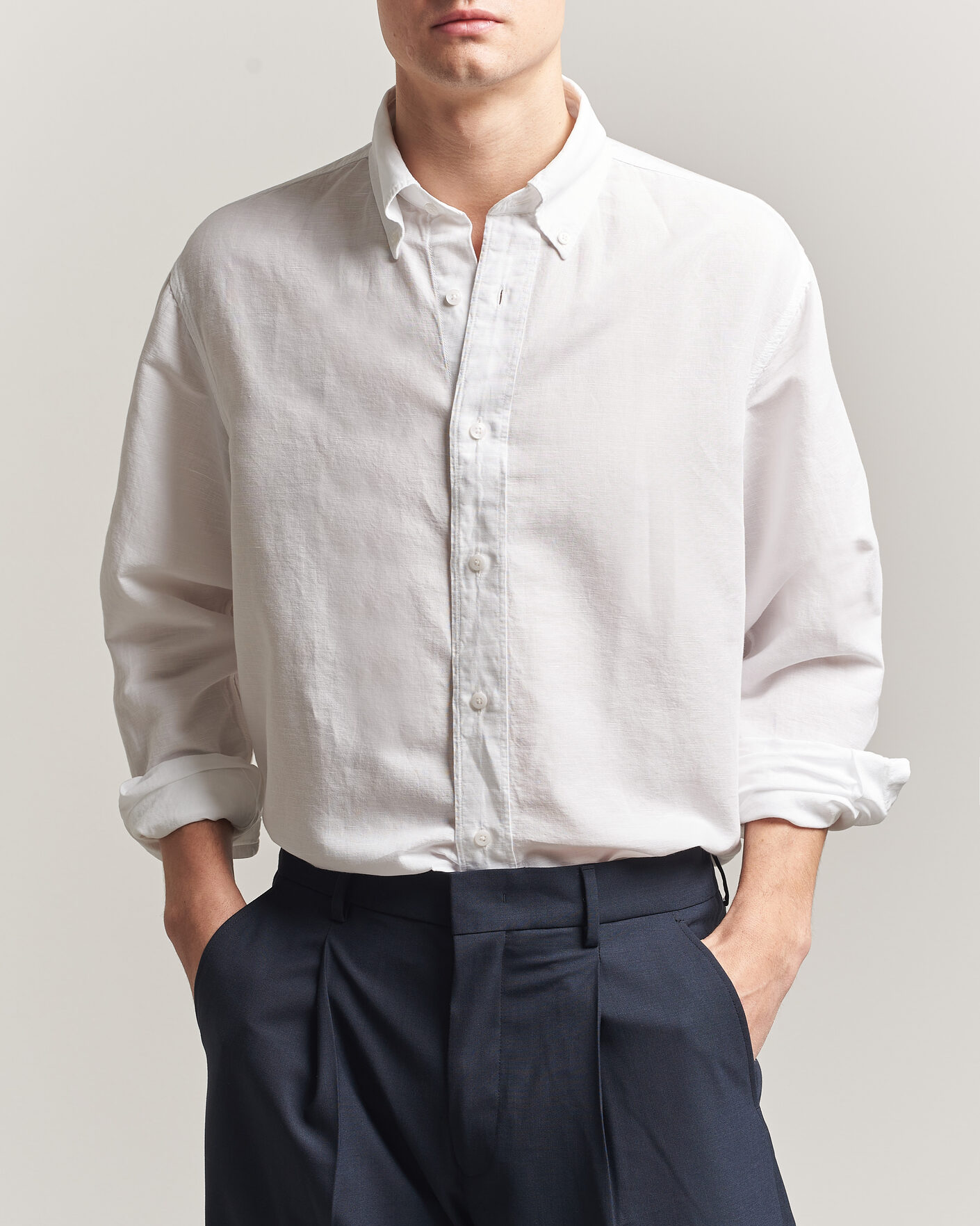 Homme | Chemises | Filippa K | Relaxed Cotton/Linen Shirt White