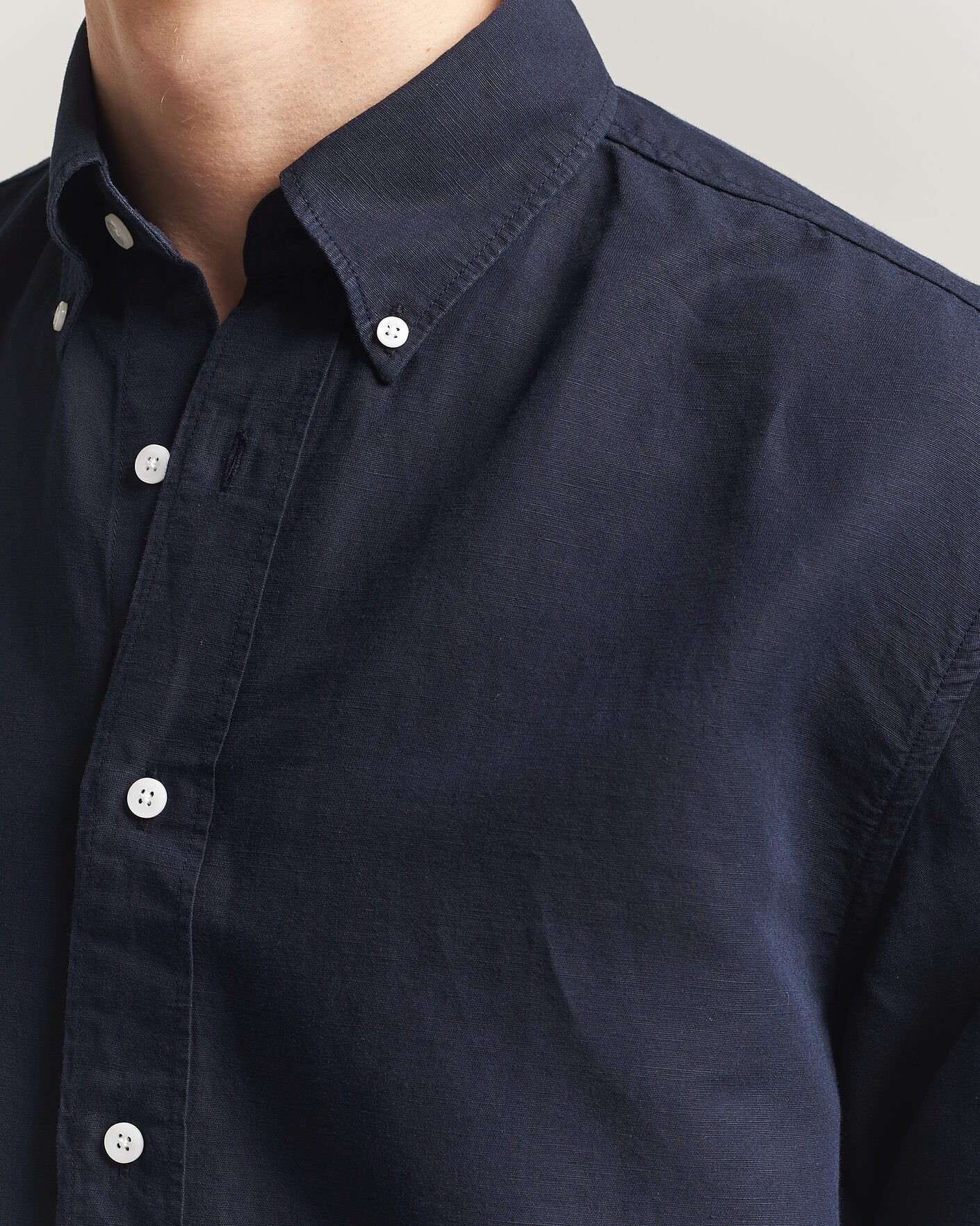 Homme | Chemises | Filippa K | Relaxed Cotton/Linen Shirt Navy