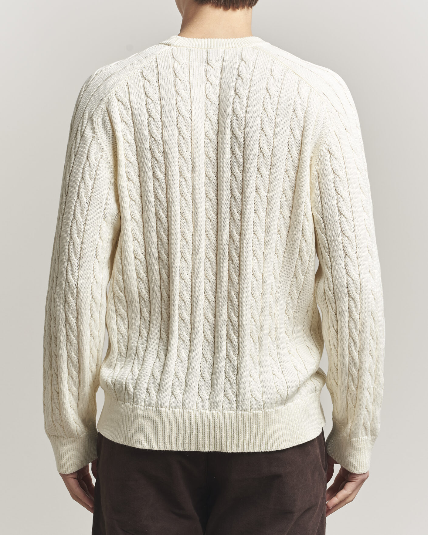 Homme | Pulls Et Tricots | Filippa K | Cotton Cable Crew Neck Sweater Calico White