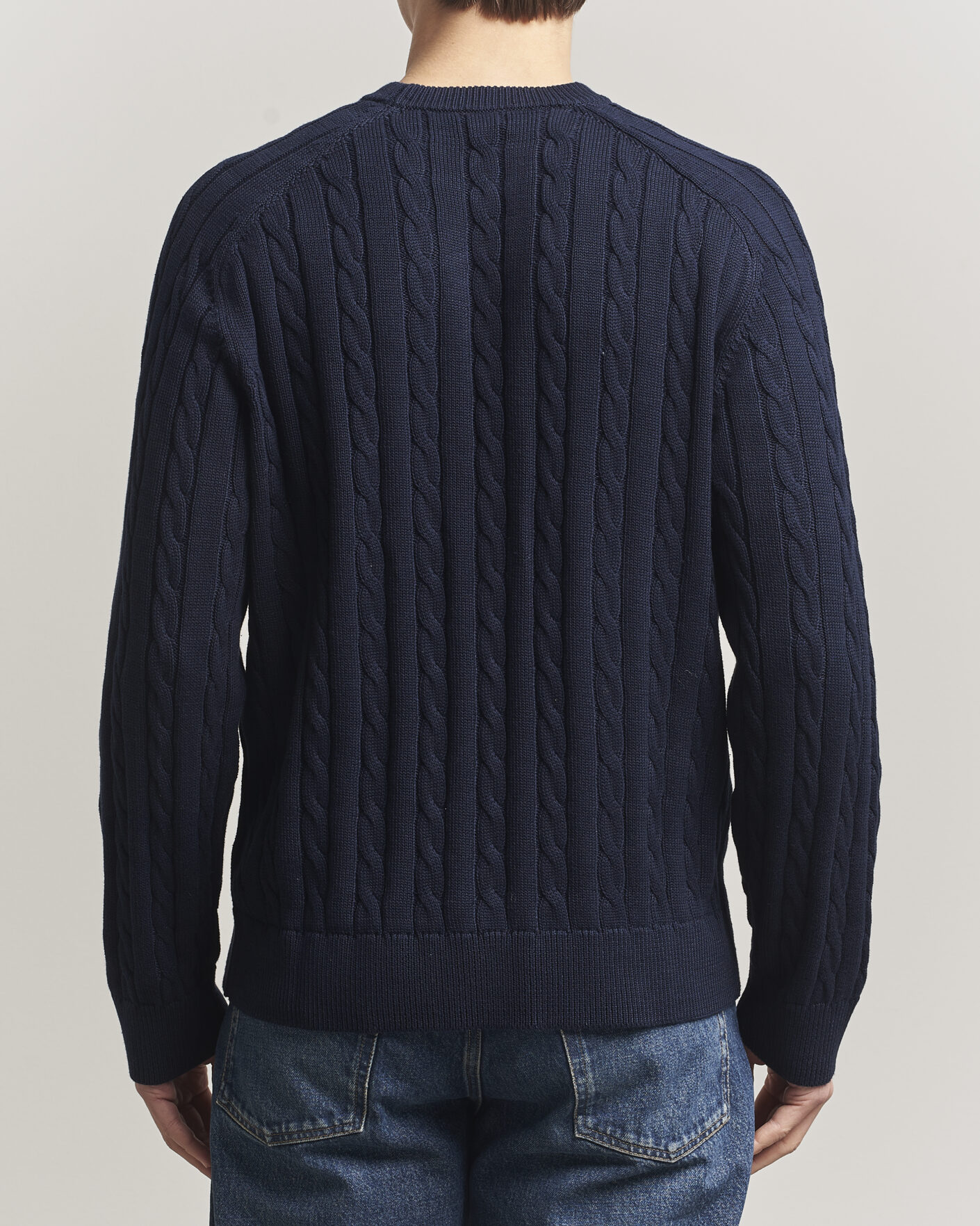Homme | Pulls Et Tricots | Filippa K | Cotton Cable Crew Neck Sweater Navy