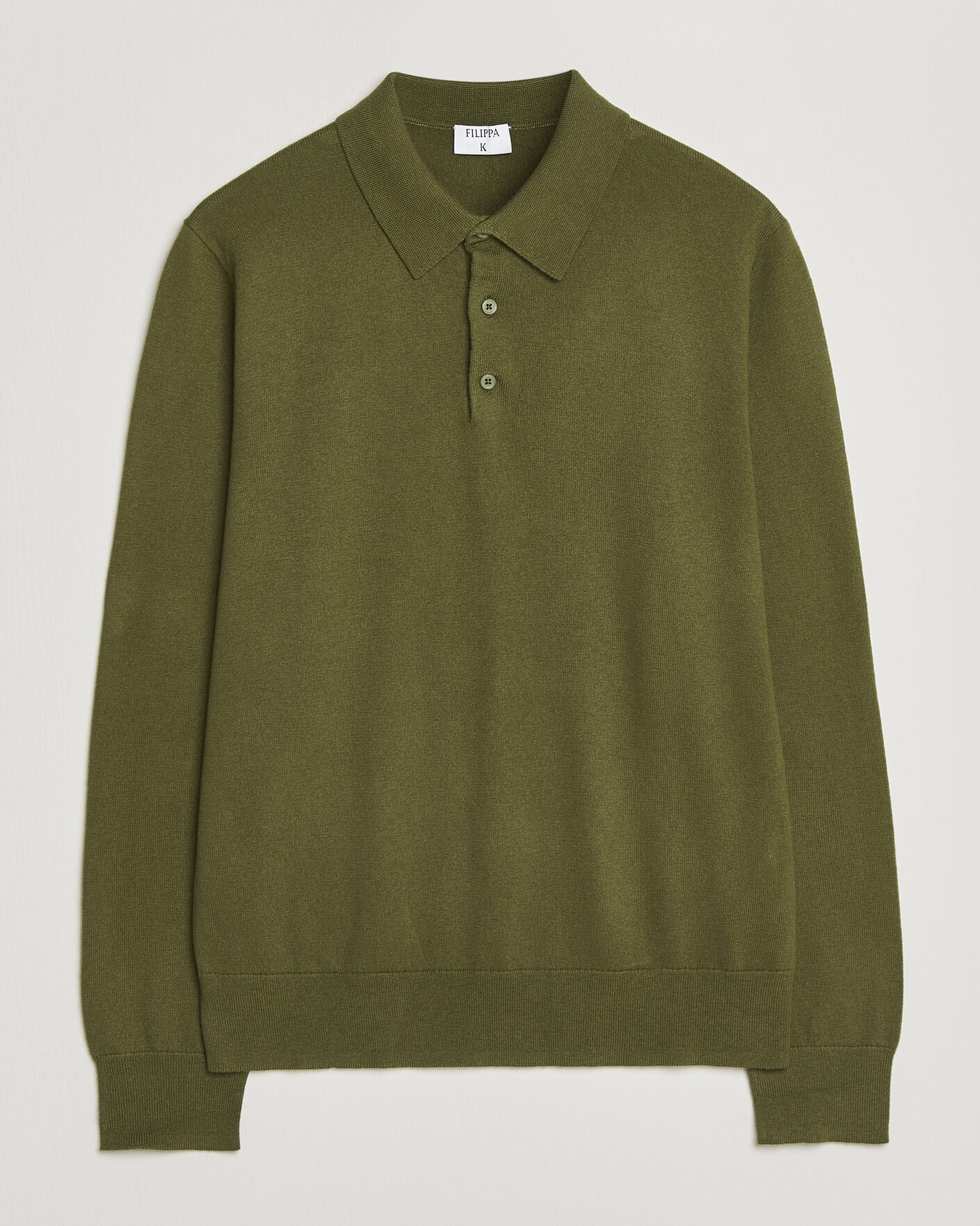 Homme | Pulls Et Tricots | Filippa K | Knitted Polo Shirt Laurel Green