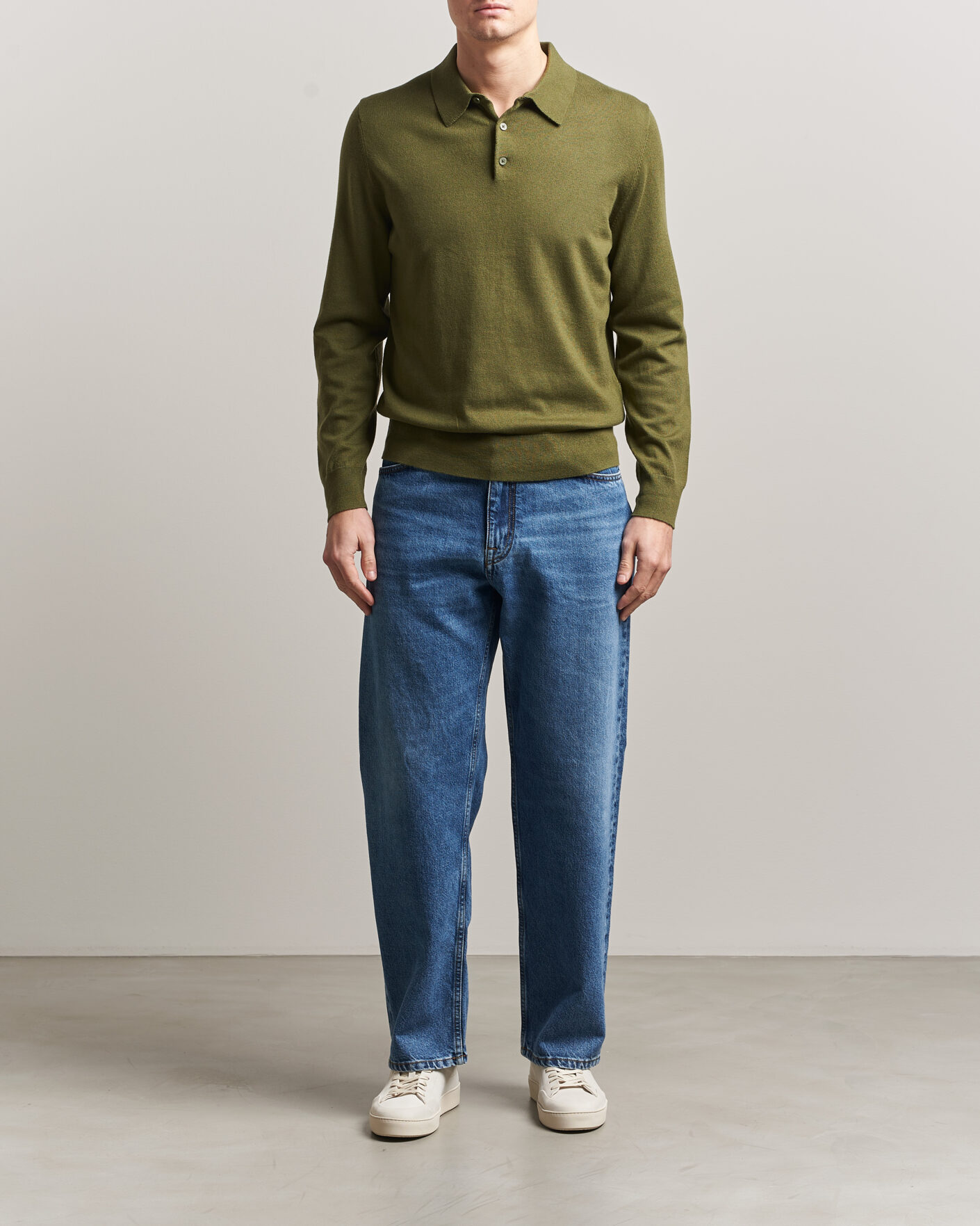 Homme | Pulls Et Tricots | Filippa K | Knitted Polo Shirt Laurel Green
