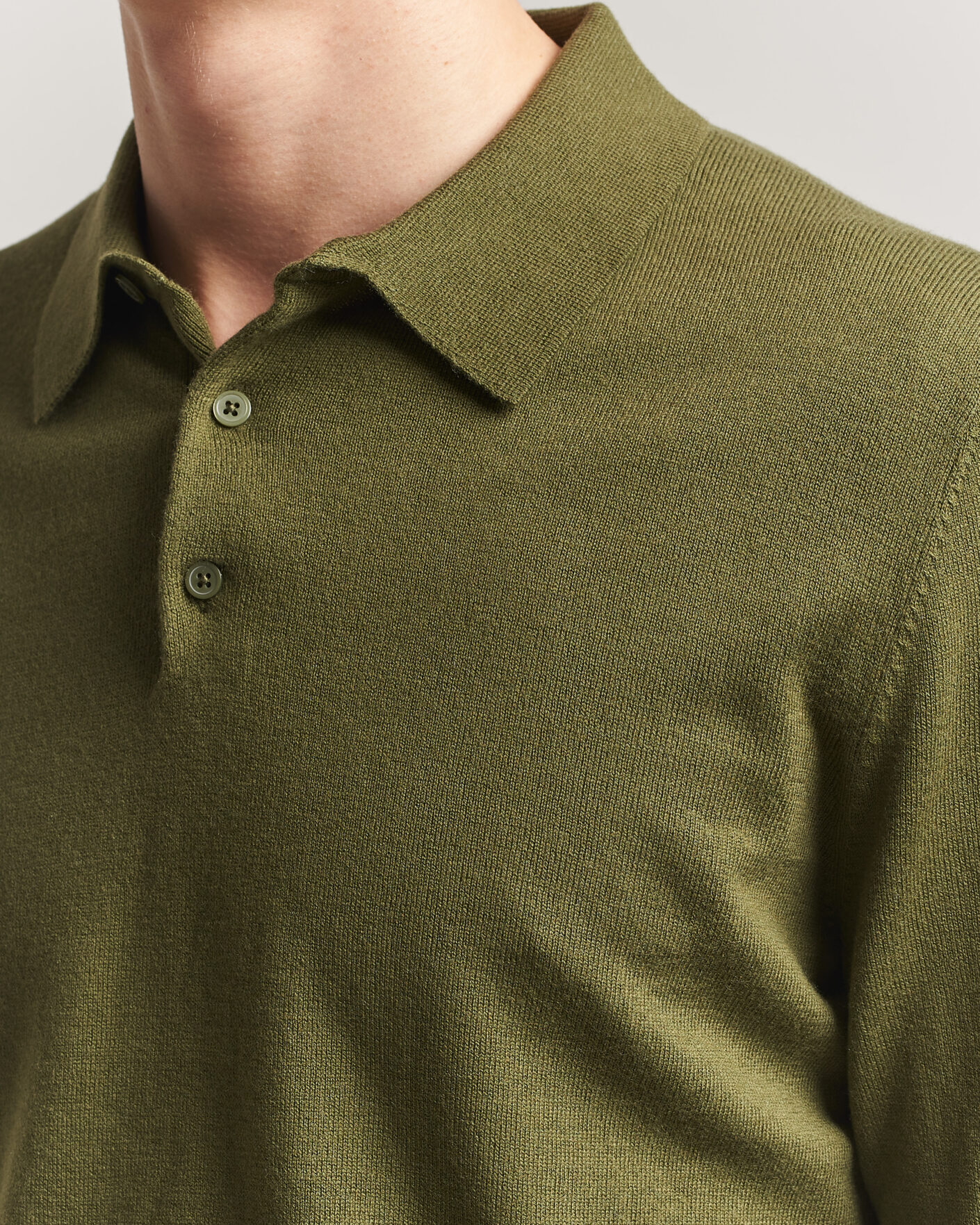 Homme | Pulls Et Tricots | Filippa K | Knitted Polo Shirt Laurel Green
