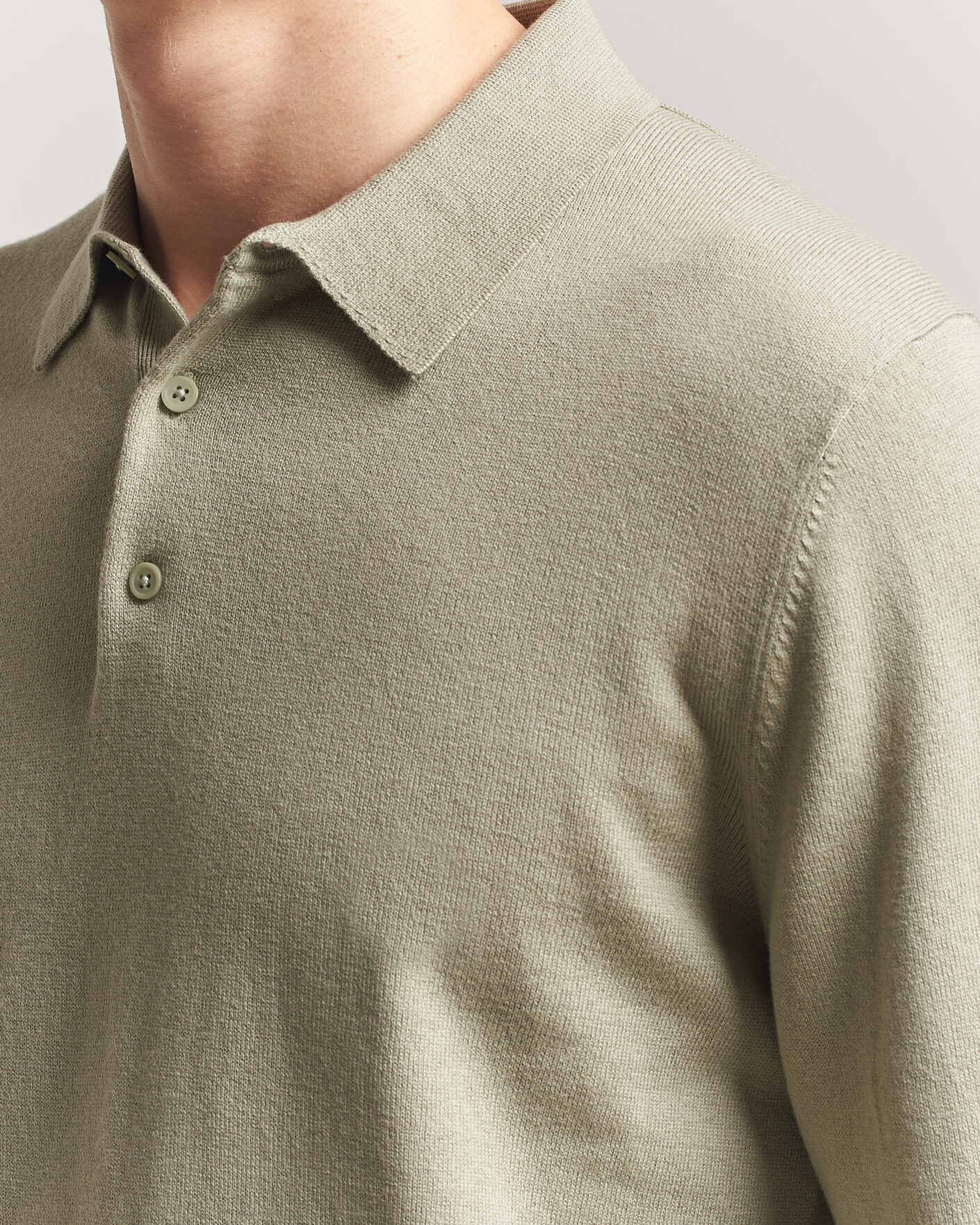 Homme | Pulls Et Tricots | Filippa K | Knitted Polo Shirt Light Green