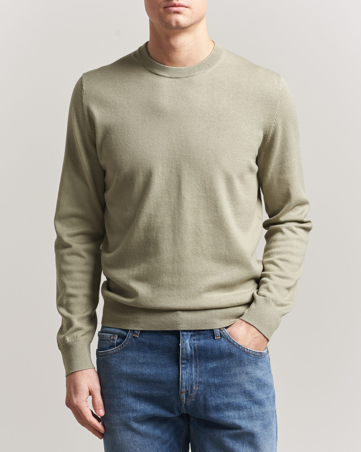 Homme | Pulls Et Tricots | Filippa K | Cotton Merino Knitted Sweater Light Green