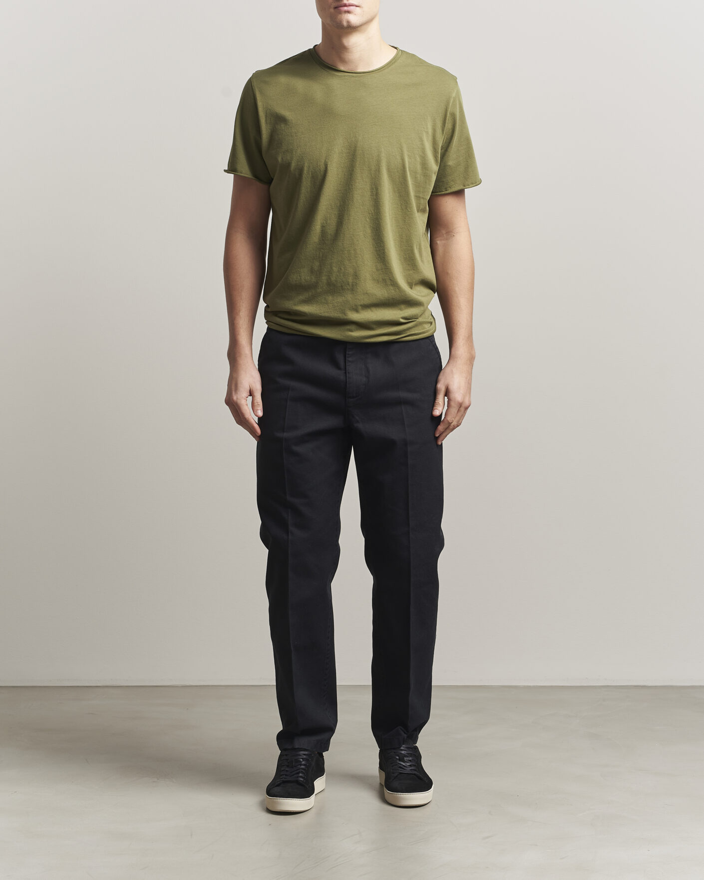 Homme | T-shirts | Filippa K | Roll Neck Crew Neck T-Shirt Laurel Green
