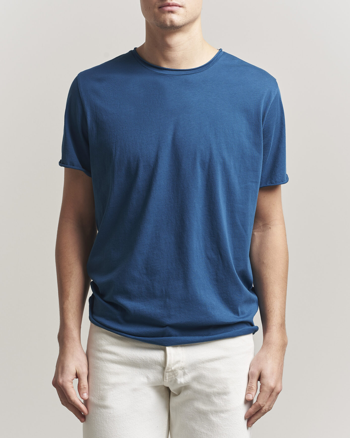 Homme | T-shirts | Filippa K | Roll Neck Crew Neck T-Shirt Night Teal