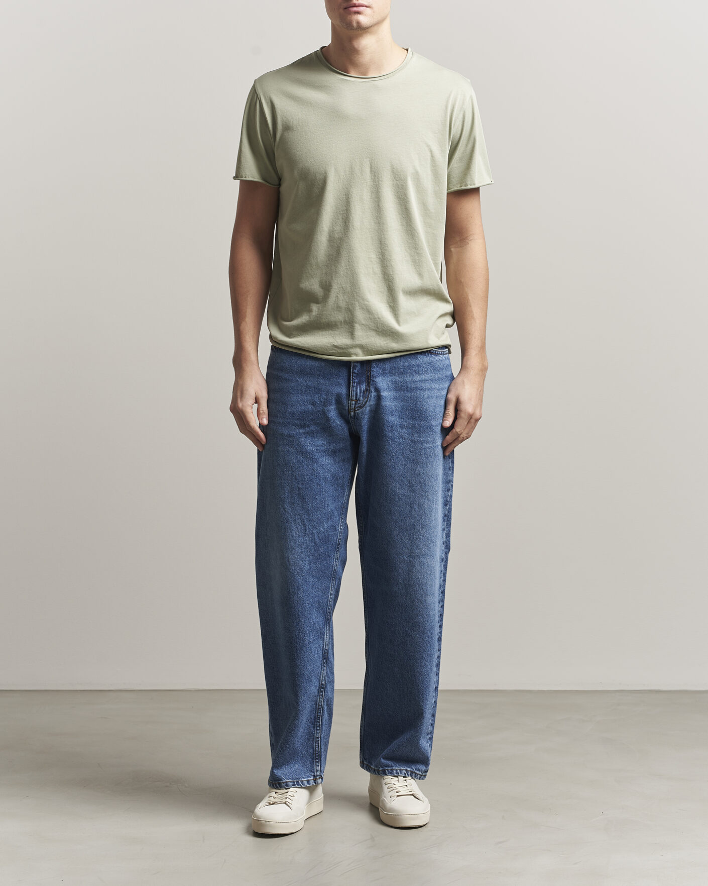 Homme | T-shirts | Filippa K | Roll Neck Crew Neck T-Shirt Light Green