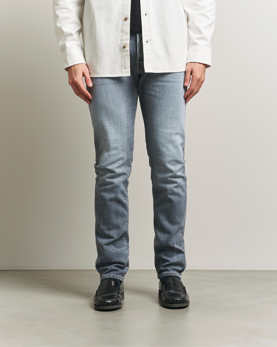 Homme | Jeans | Jacob Cohën | Bard Slim Fit Stretch Jeans Light Grey