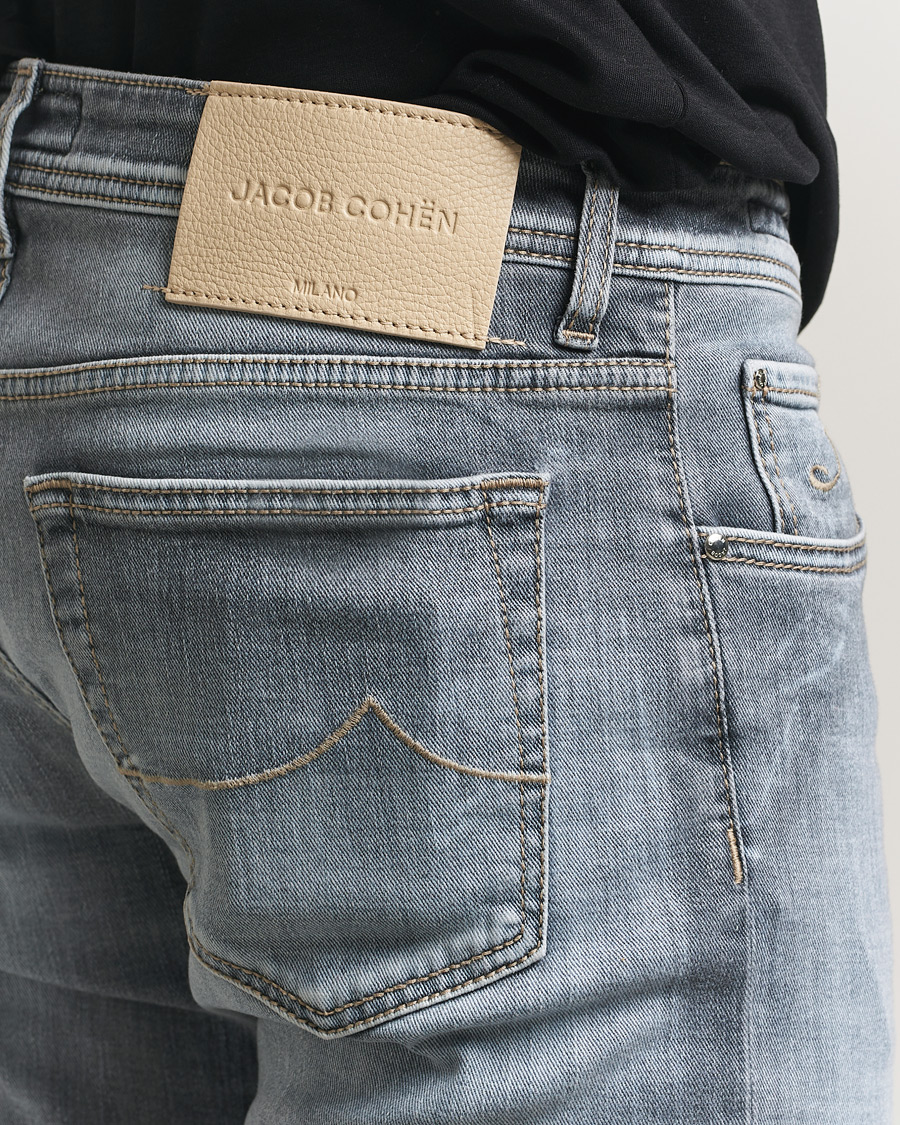 Homme | Jeans | Jacob Cohën | Bard Slim Fit Stretch Jeans Light Grey