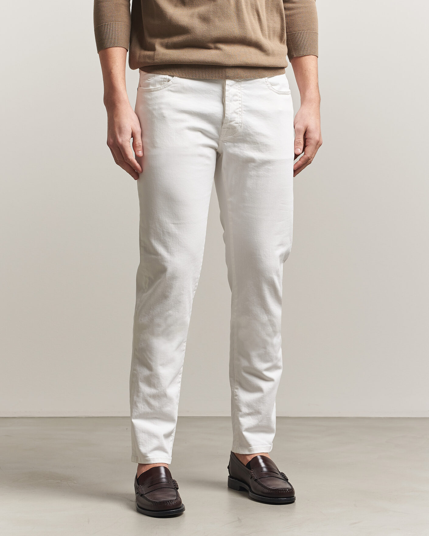 Homme | Jeans | Jacob Cohën | Bard Slim Fit Bull Stretch Jeans White