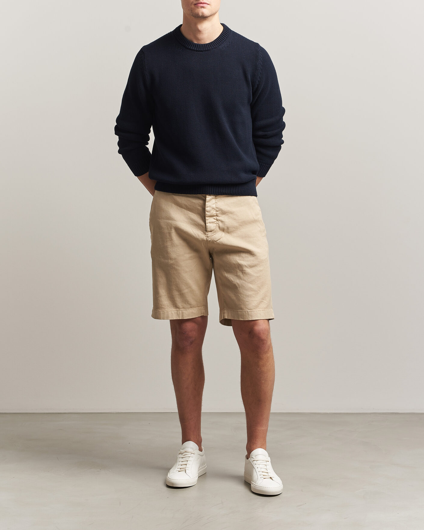 Homme | Shorts | Jacob Cohën | George Stretch Linen Shorts Beige