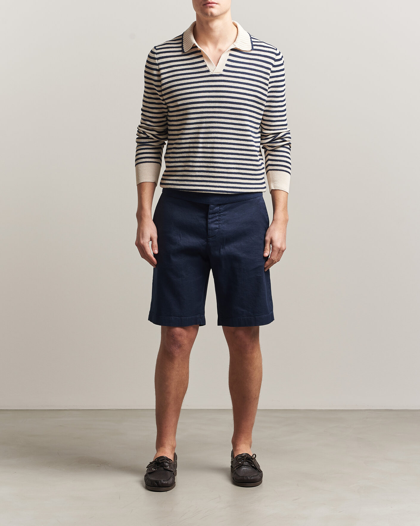 Homme | Shorts | Jacob Cohën | George Stretch Linen Shorts Navy