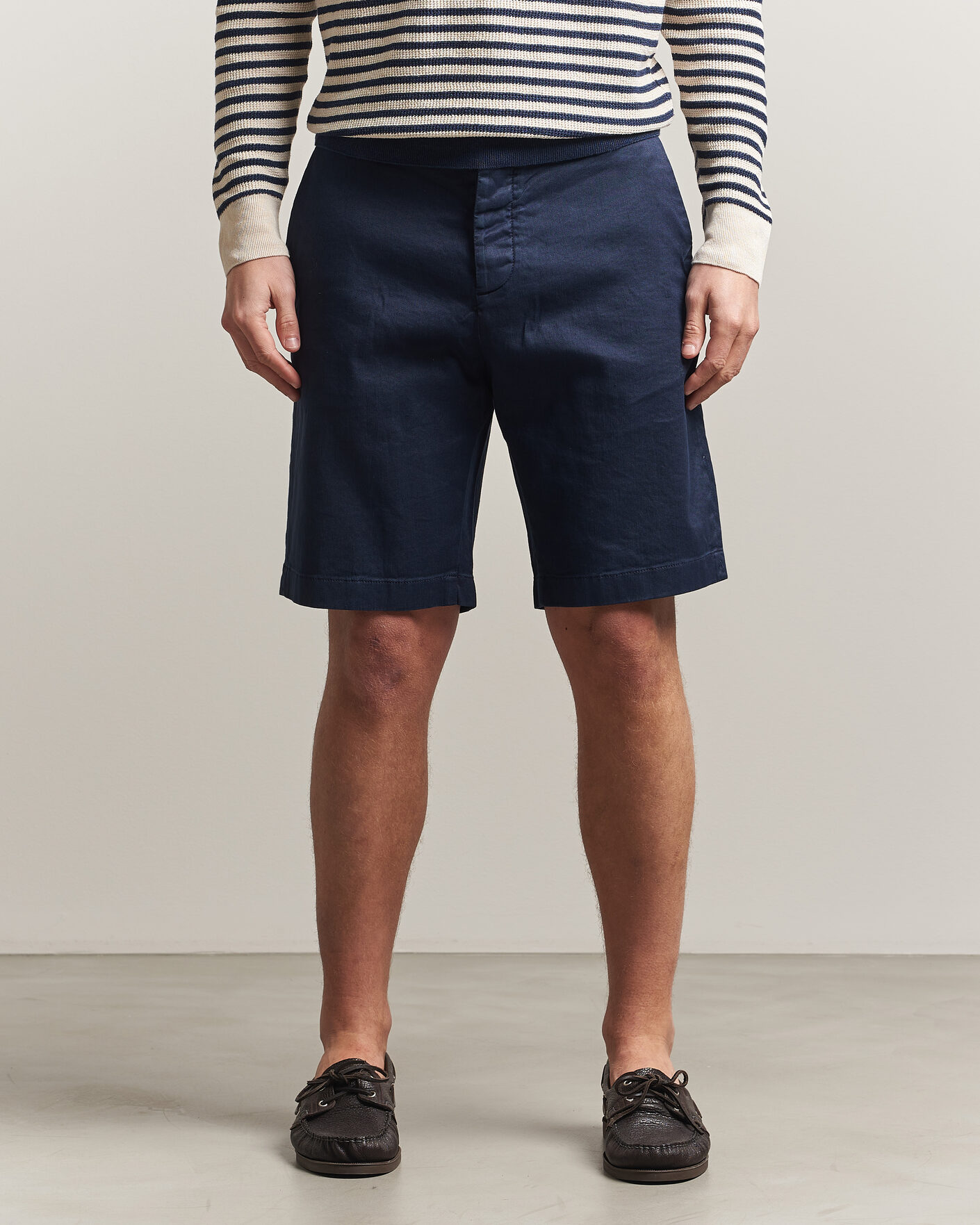 Homme | Shorts | Jacob Cohën | George Stretch Linen Shorts Navy