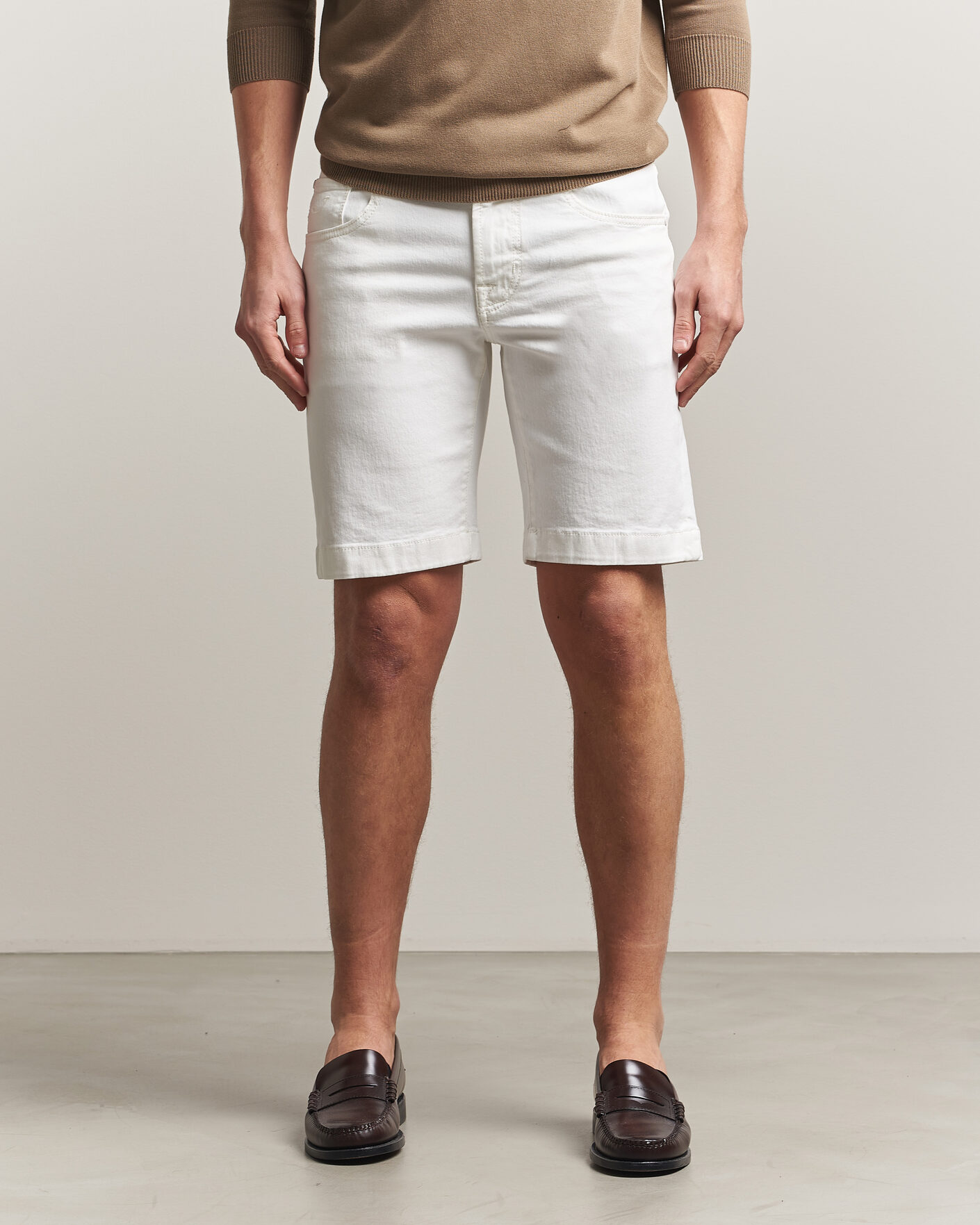 Homme | Shorts | Jacob Cohën | Nicolas Bull Stretch Denim Shorts White