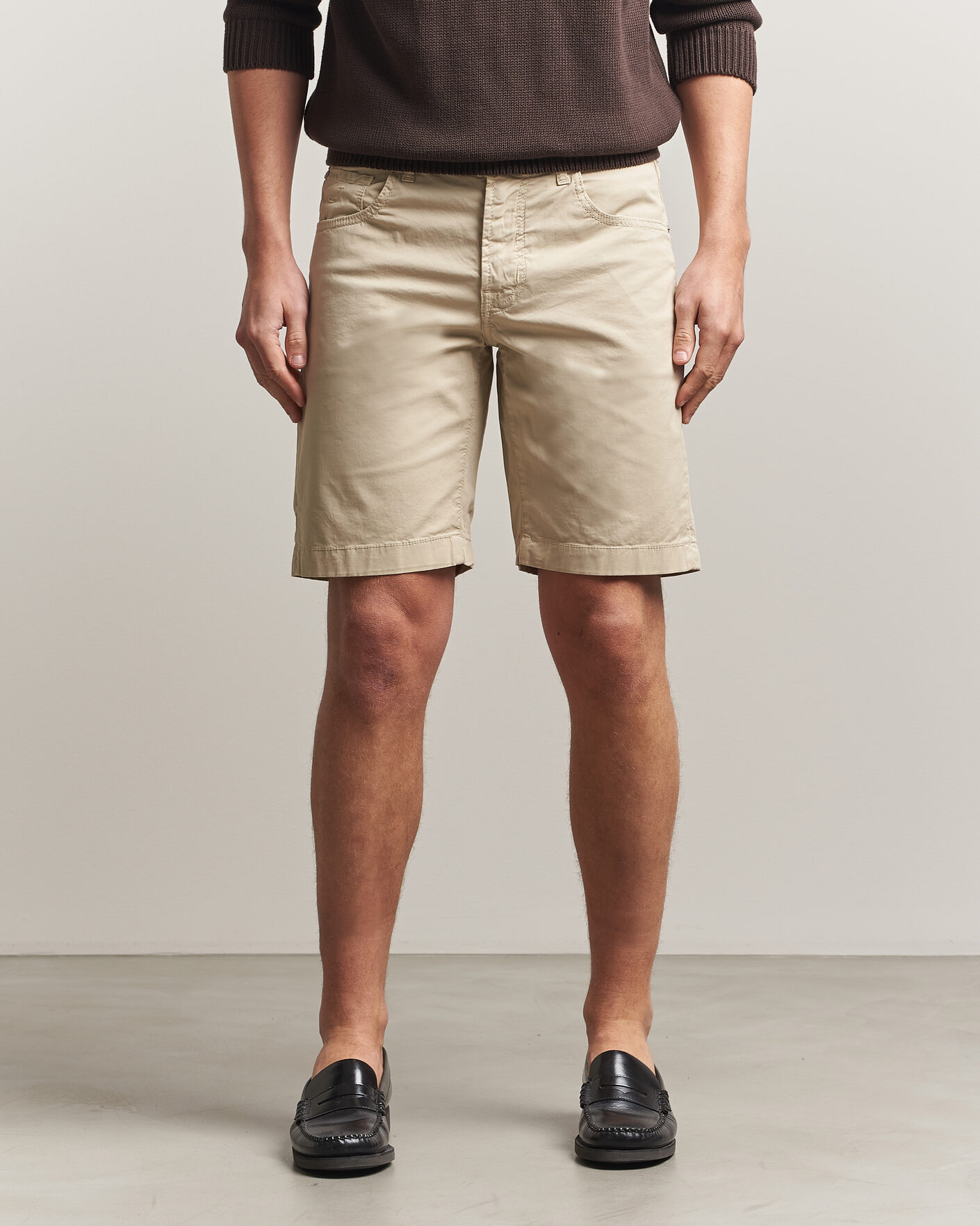 Homme | Shorts | Jacob Cohën | Nicolas Cotton Gabardine Shorts Beige