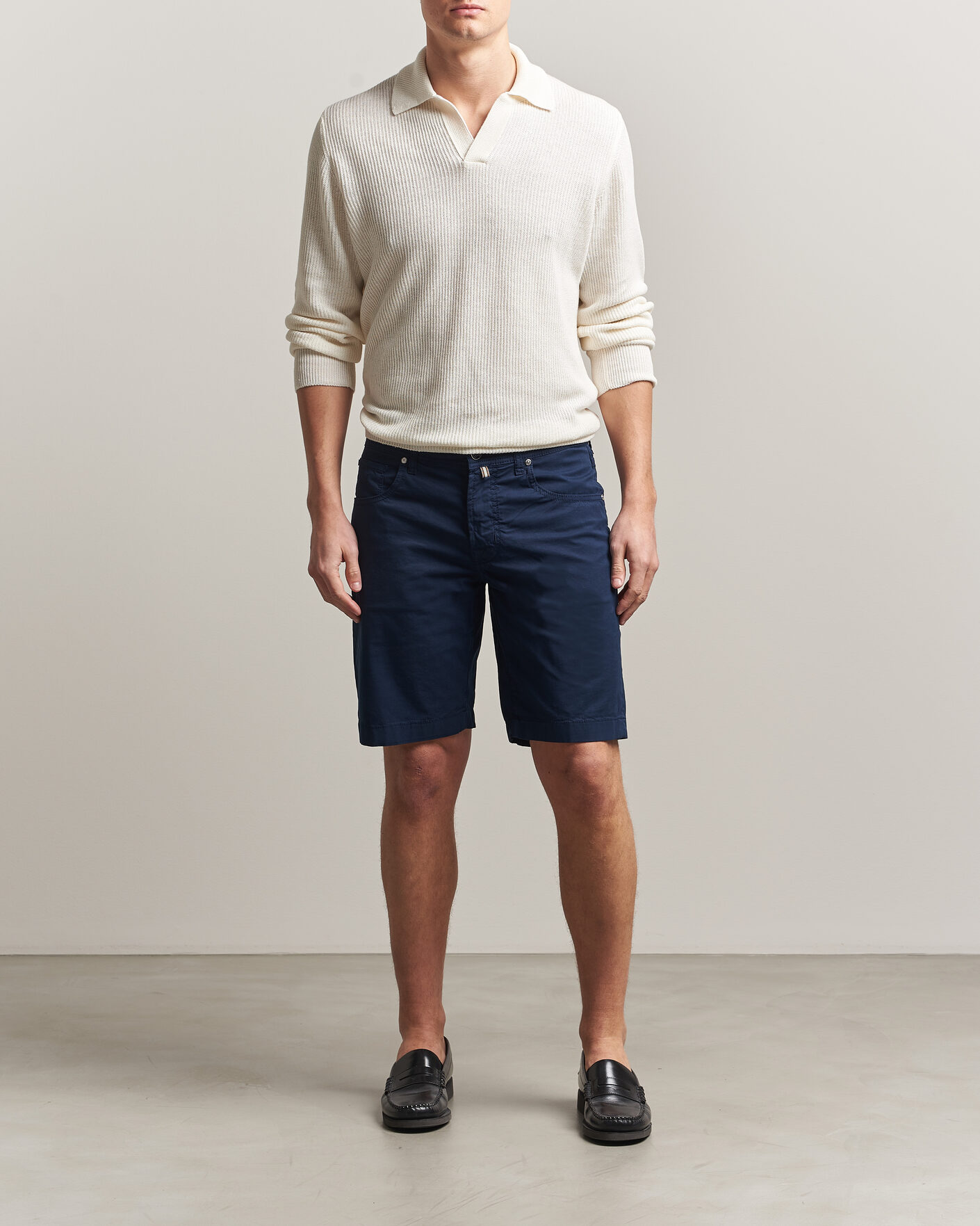 Homme | Shorts | Jacob Cohën | Nicolas Cotton Gabardine Shorts Navy