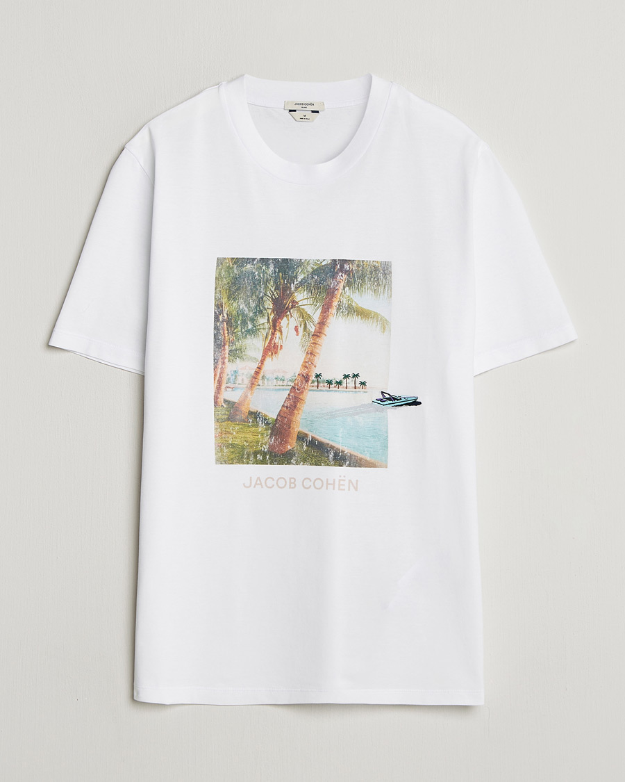 Homme | T-shirts | Jacob Cohën | Cotton Logo T-Shirt White