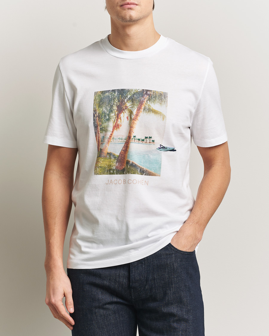 Homme | T-shirts | Jacob Cohën | Cotton Logo T-Shirt White