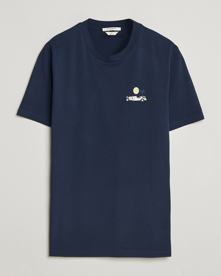 Homme | T-shirts | Jacob Cohën | Cotton Logo T-Shirt Navy