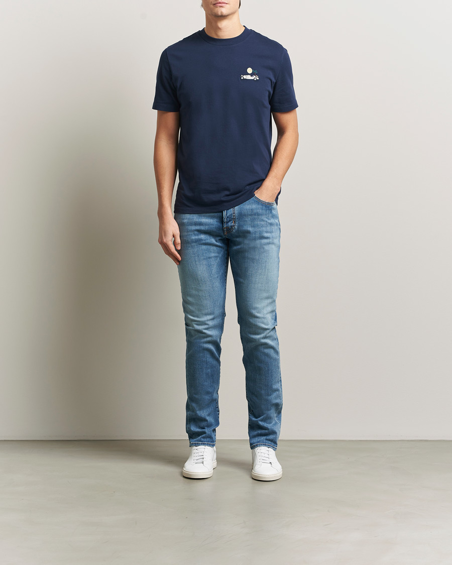 Homme | T-shirts | Jacob Cohën | Cotton Logo T-Shirt Navy