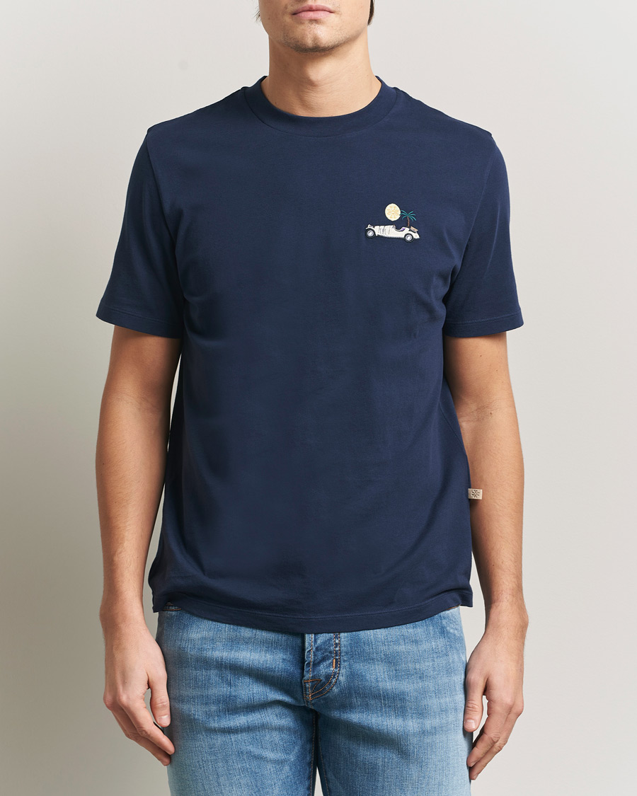 Homme | T-shirts | Jacob Cohën | Cotton Logo T-Shirt Navy