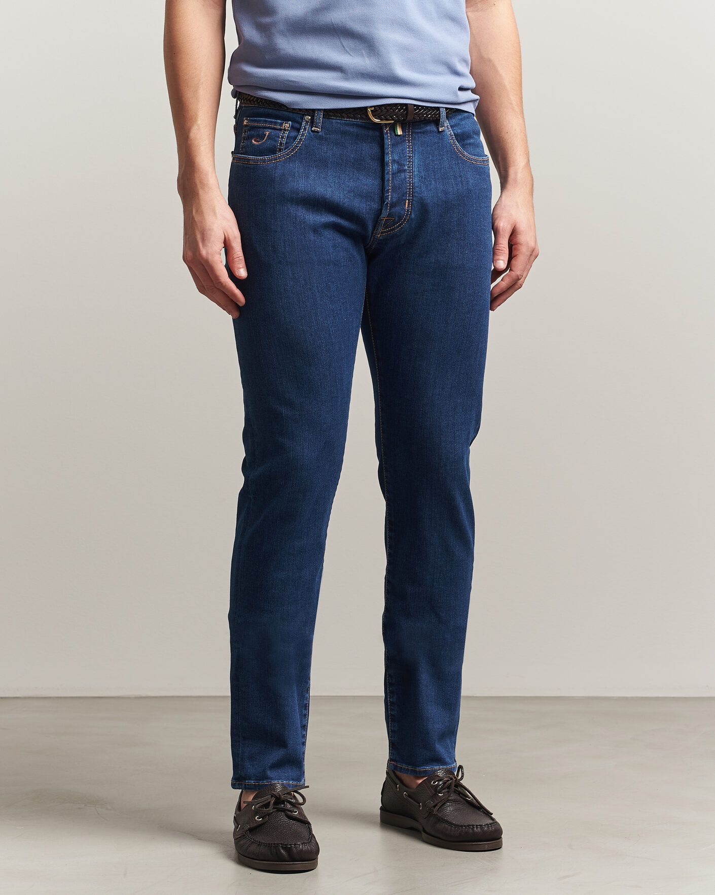 Homme | Jeans | Jacob Cohën | Bard Slim Fit Stretch Porsche Patch Jeans Dark Blue