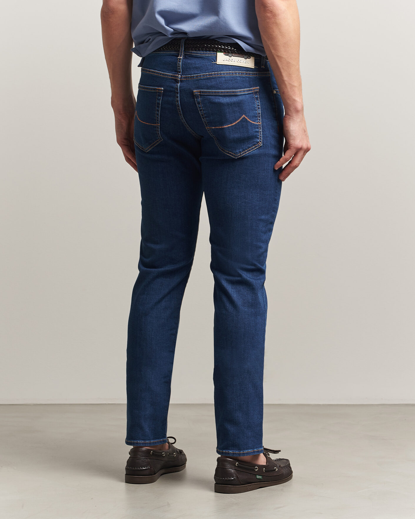 Homme | Jeans | Jacob Cohën | Bard Slim Fit Stretch Porsche Patch Jeans Dark Blue