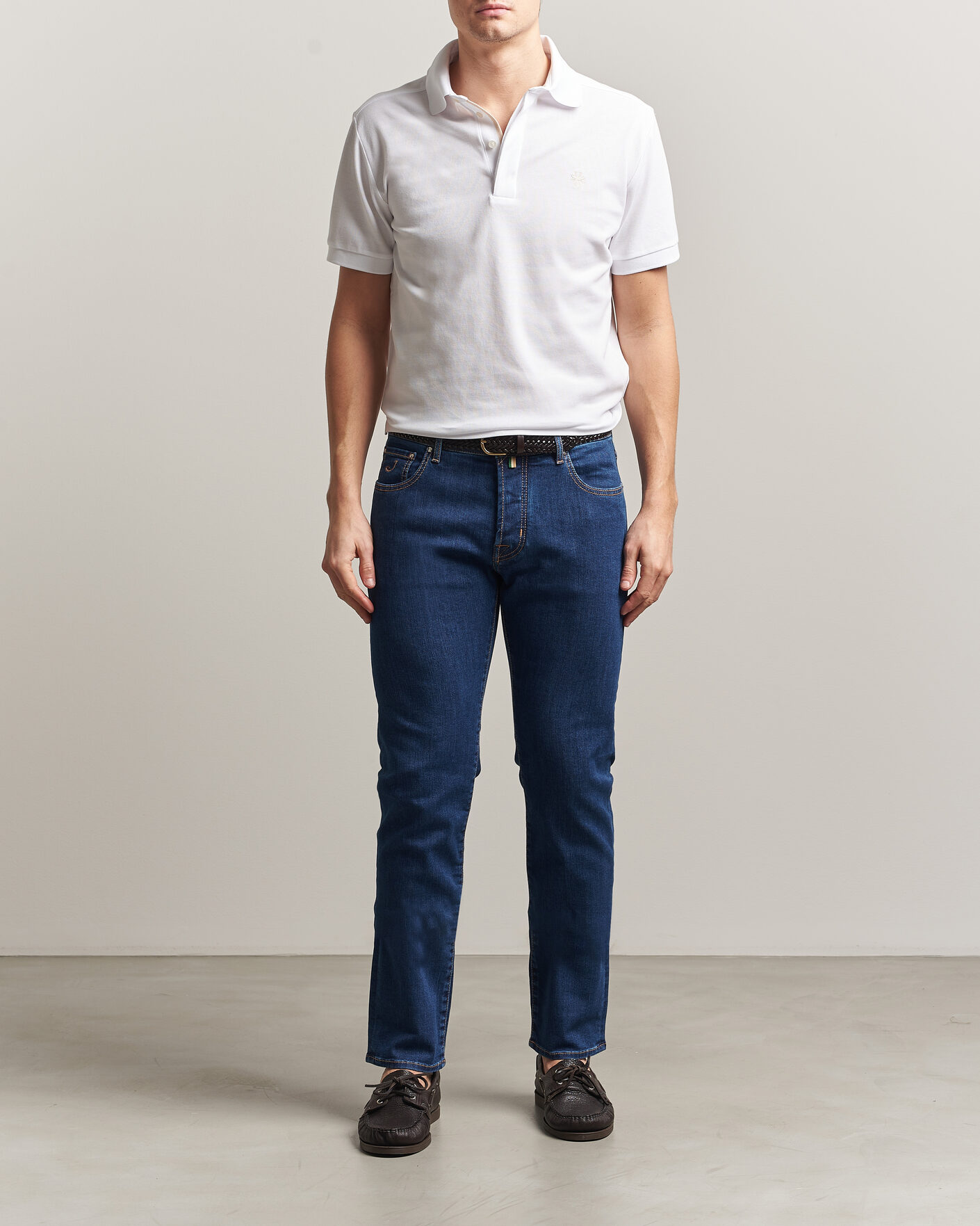 Homme | Polos | Jacob Cohën | Cotton Polo Piquet Optical White