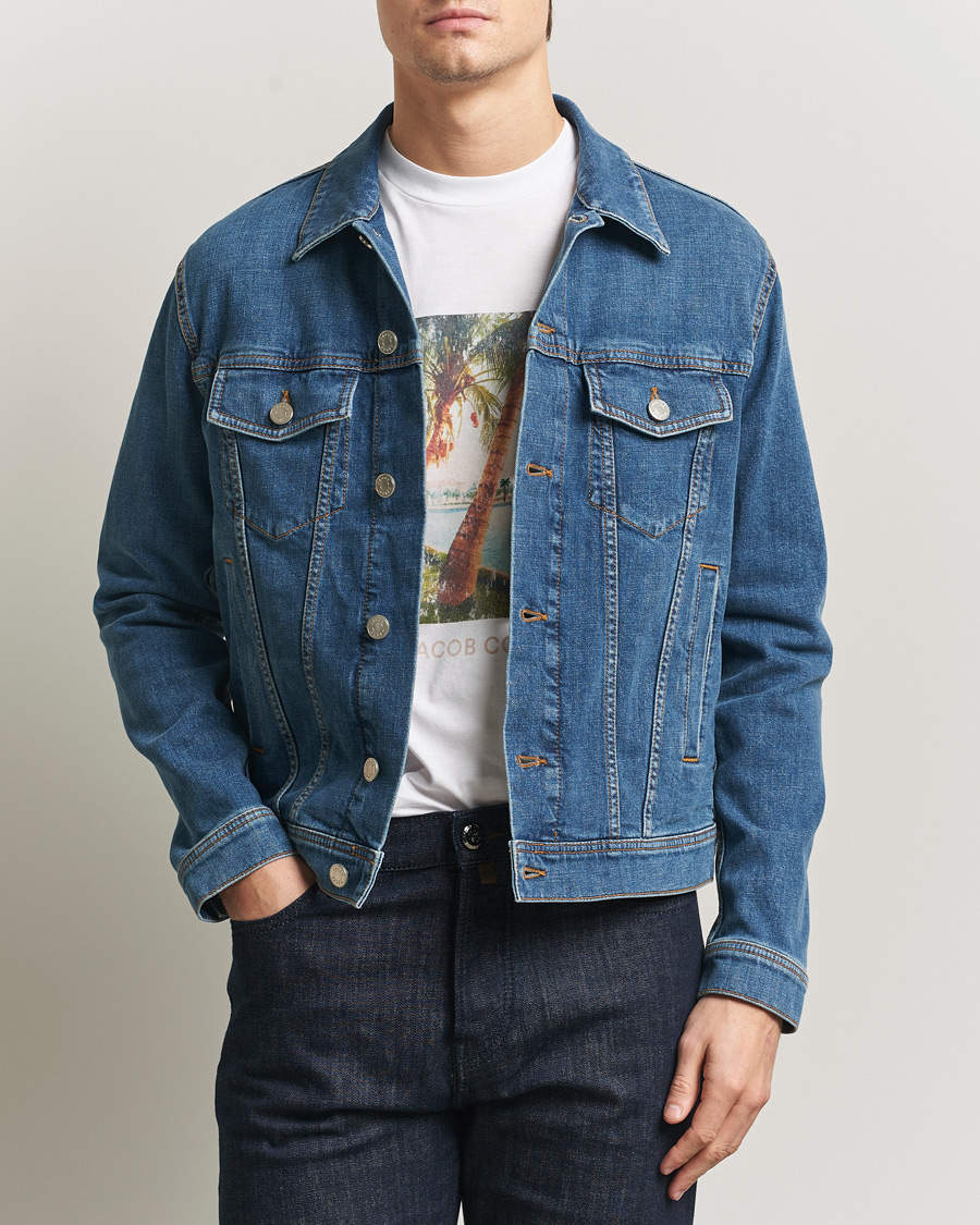 Homme | Manteaux Et Vestes | Jacob Cohën | Denim Trucker Jacket Mid Blue