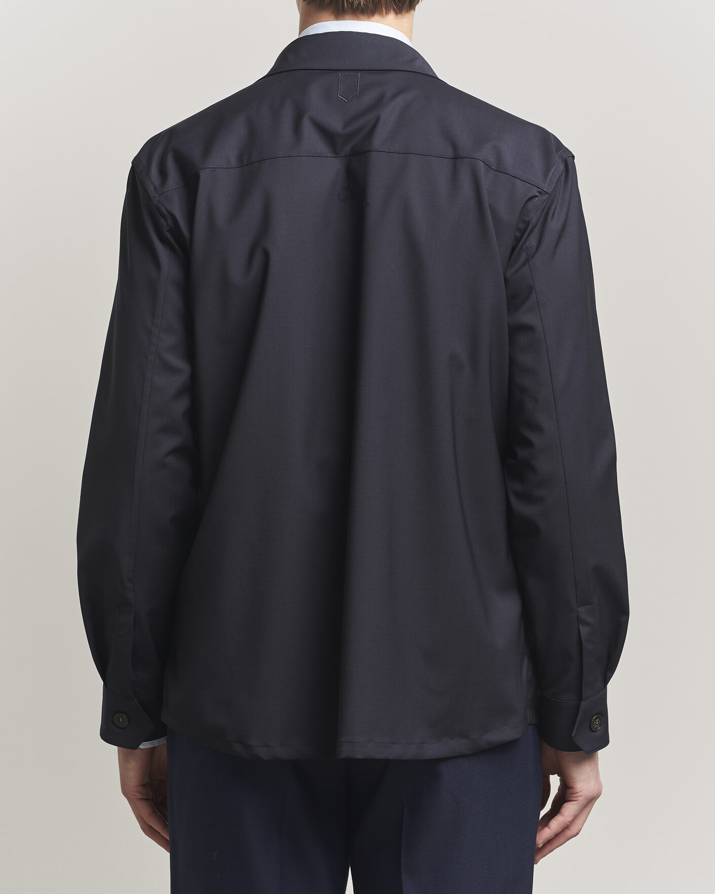 Homme | Chemises | Canali | Travel Wool Overshirt Navy