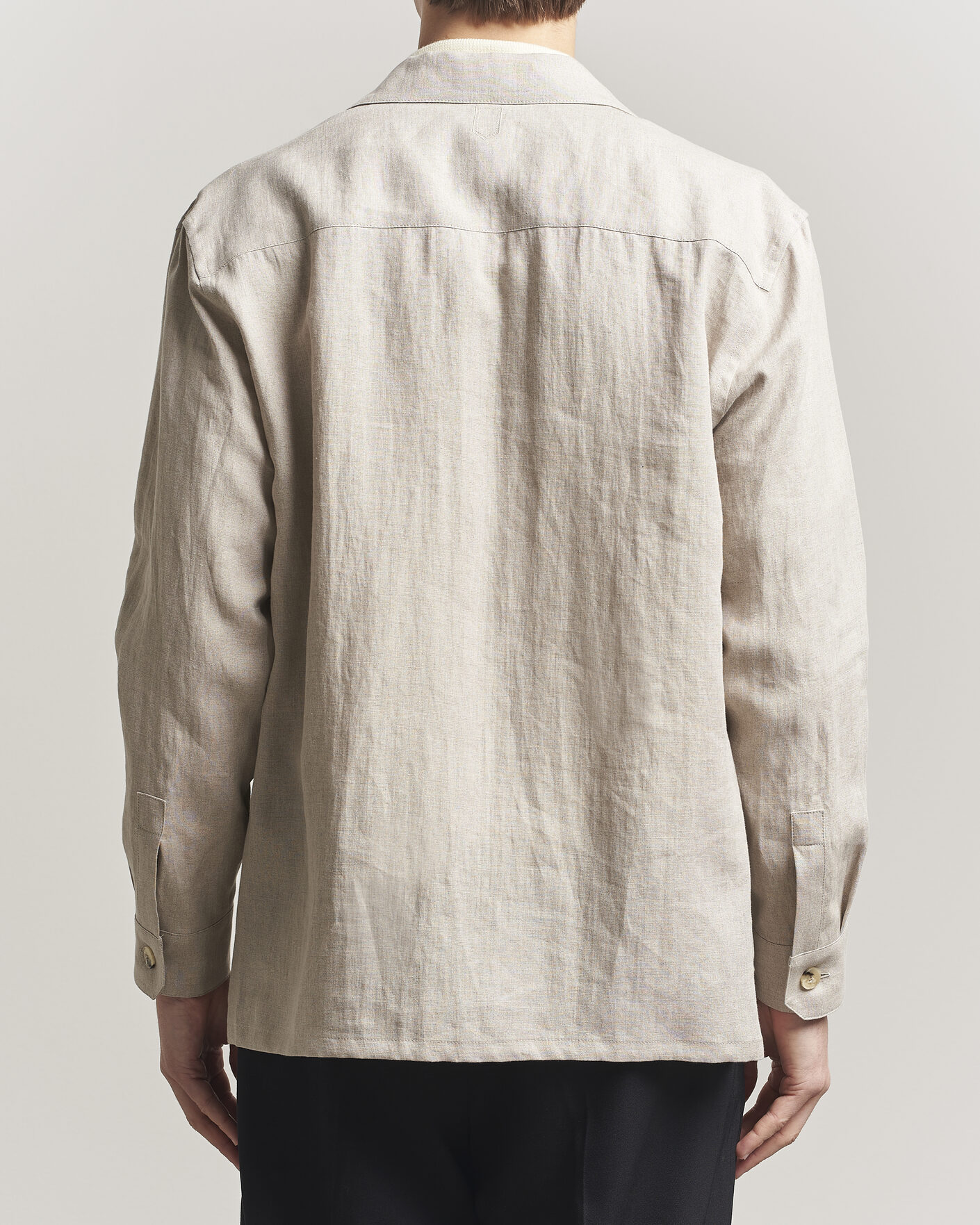 Homme | Chemises | Canali | Linen Shirt Jacket Beige