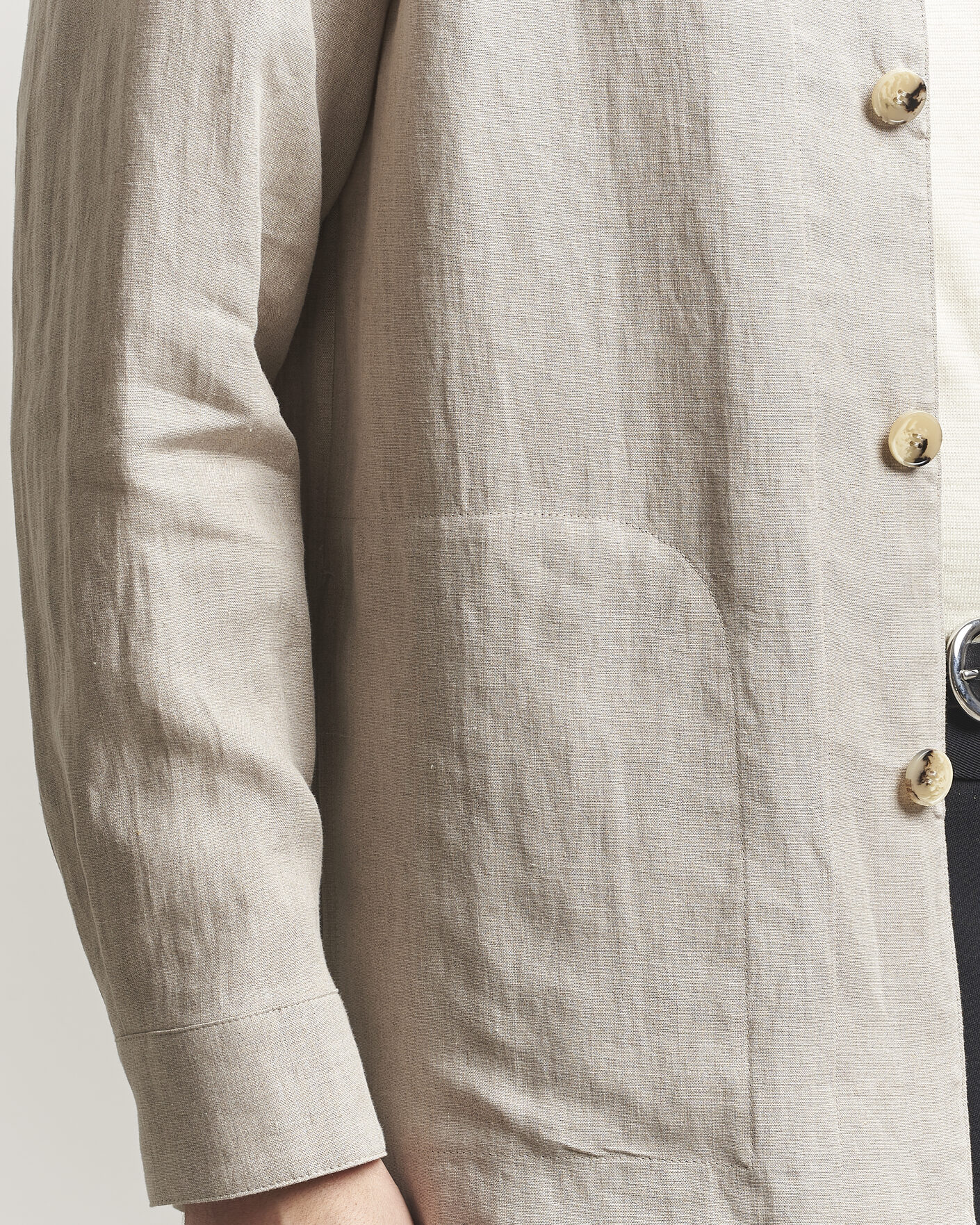 Homme | Chemises | Canali | Linen Shirt Jacket Beige