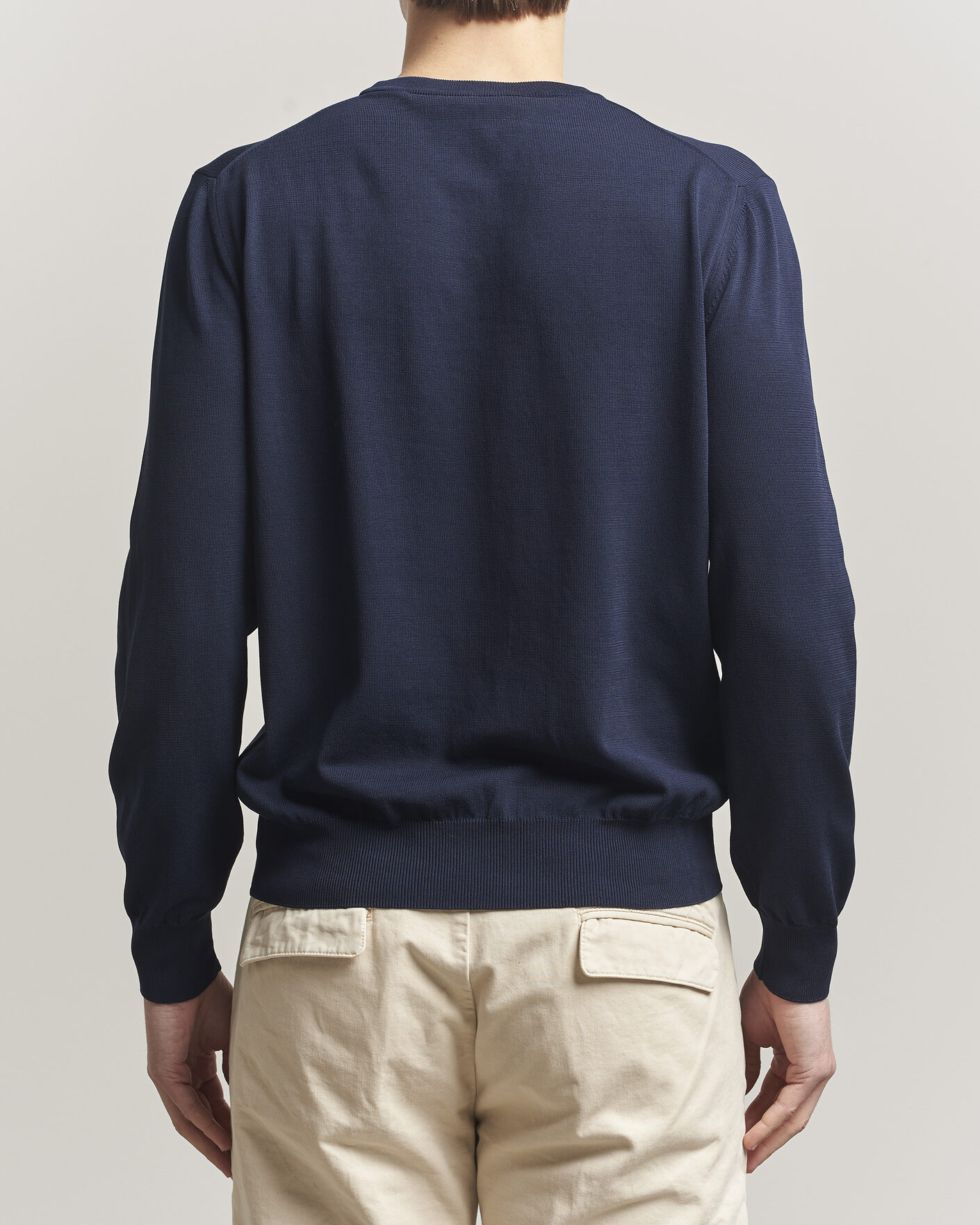 Homme | Pulls Et Tricots | Canali | Cotton Crew Neck Pullover Navy