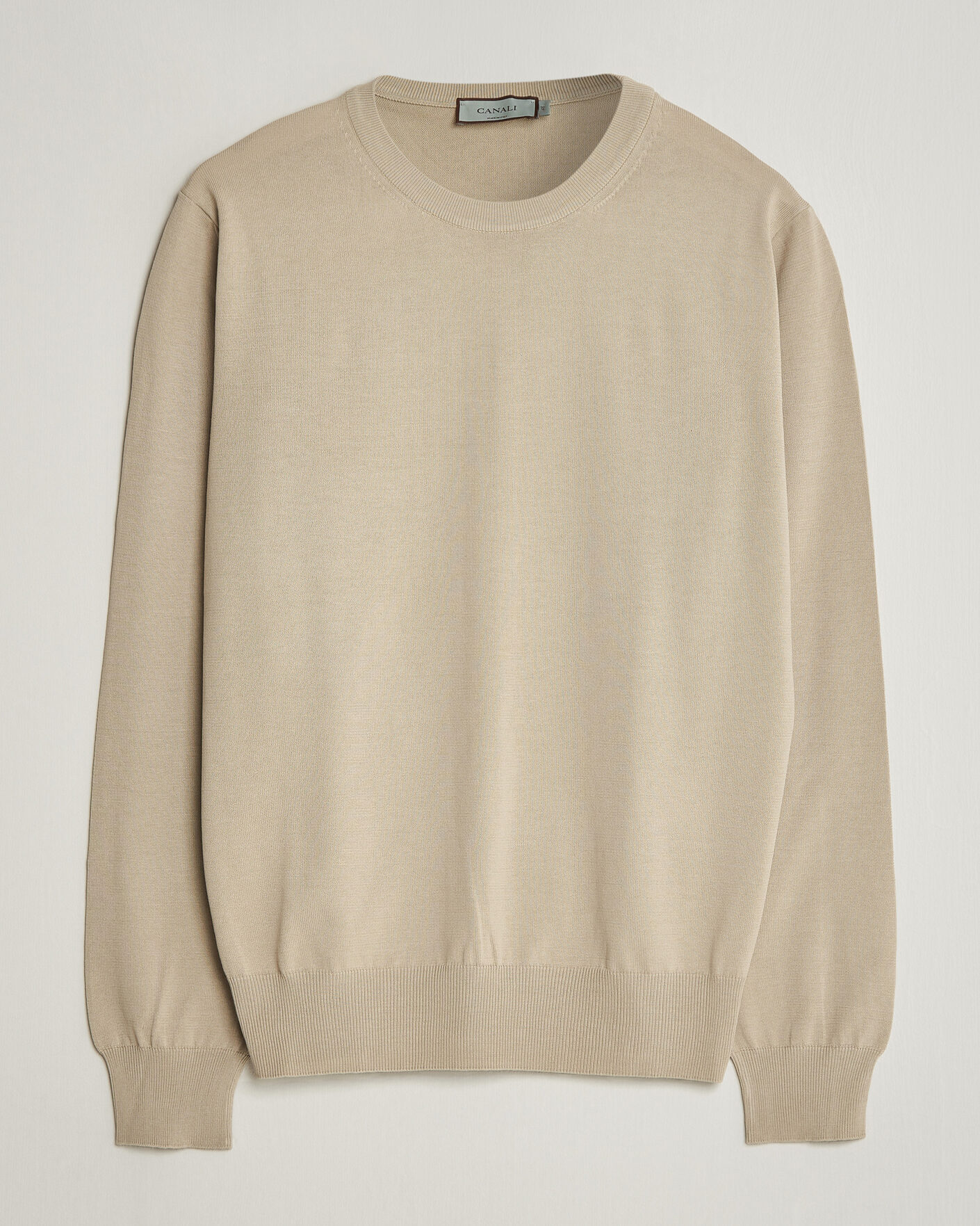 Homme | Pulls Et Tricots | Canali | Cotton Crew Neck Pullover Beige