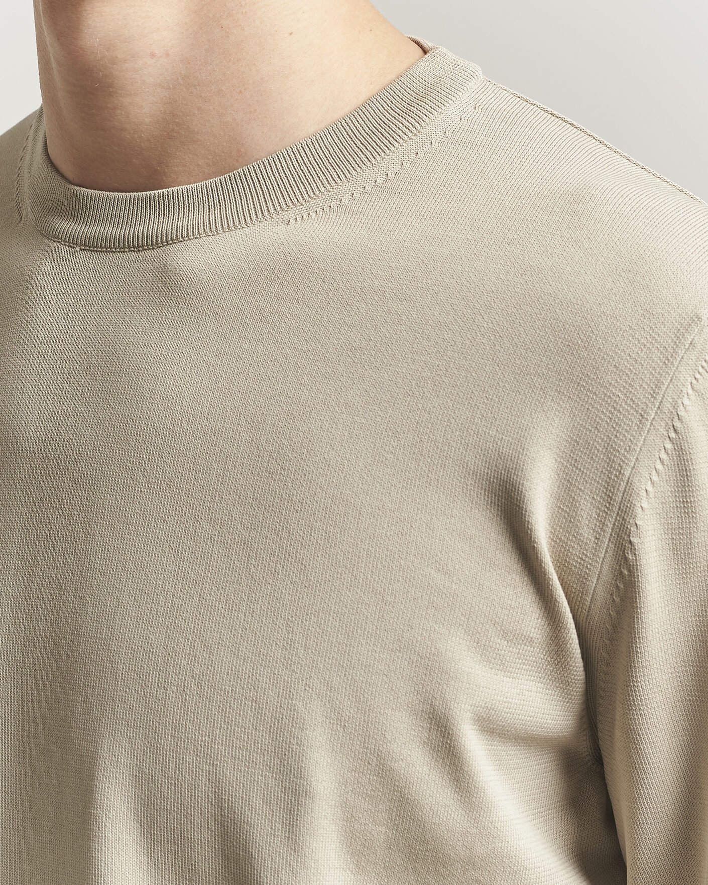 Homme | Pulls Et Tricots | Canali | Cotton Crew Neck Pullover Beige