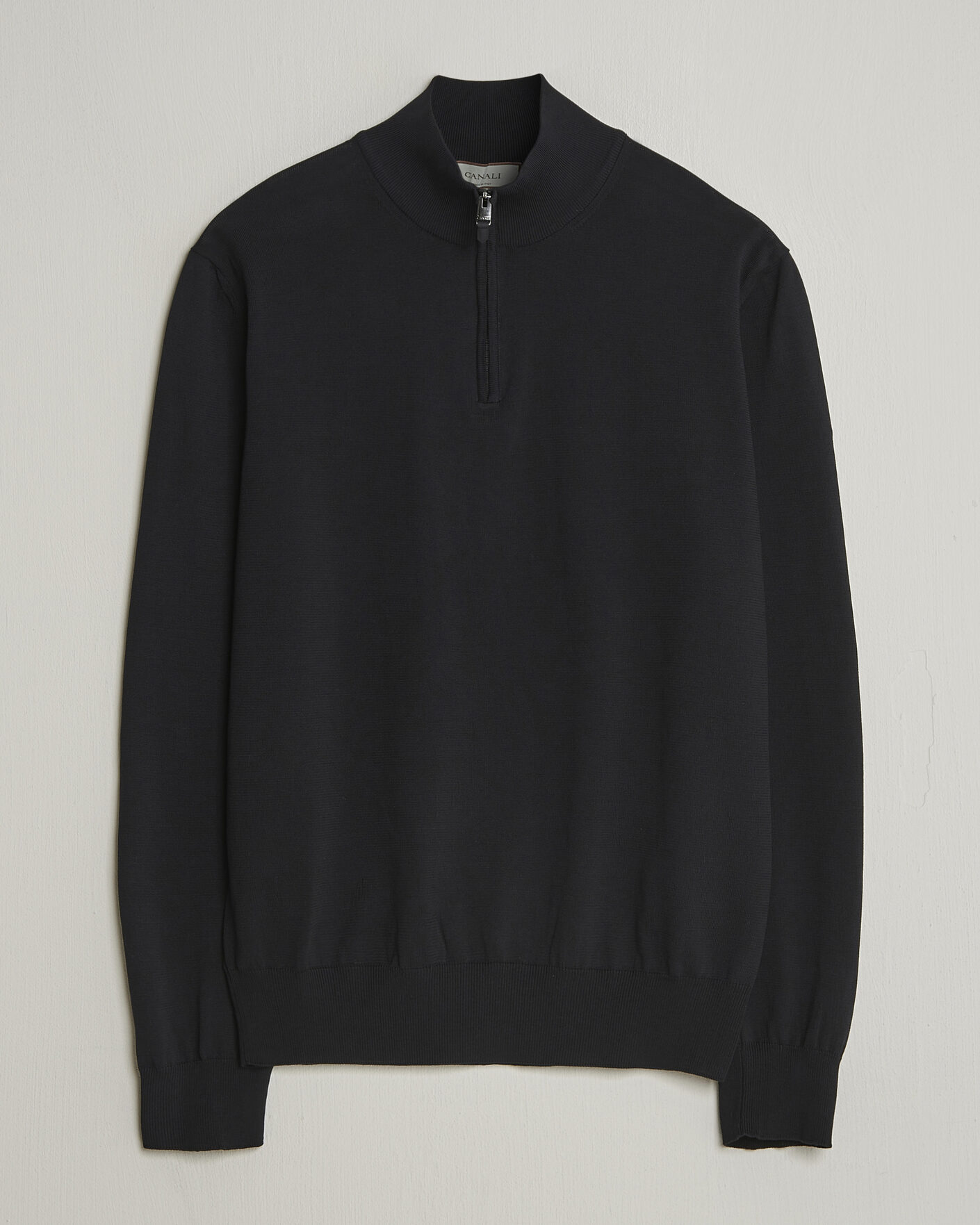 Homme | Pulls Et Tricots | Canali | Cotton Half Zip Black